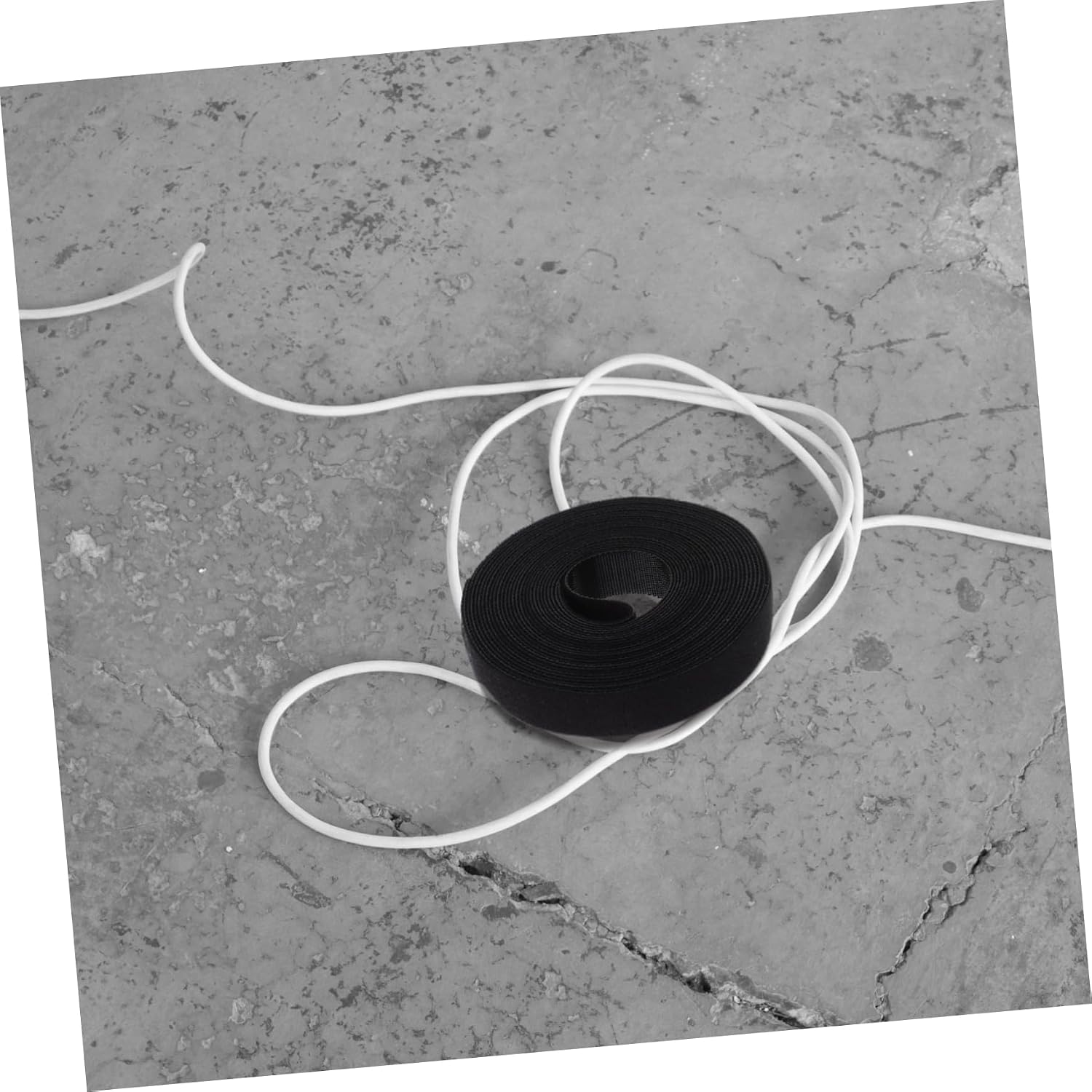 Black Hook and Loop Cable Straps for Cord Management, 1 Roll image 5