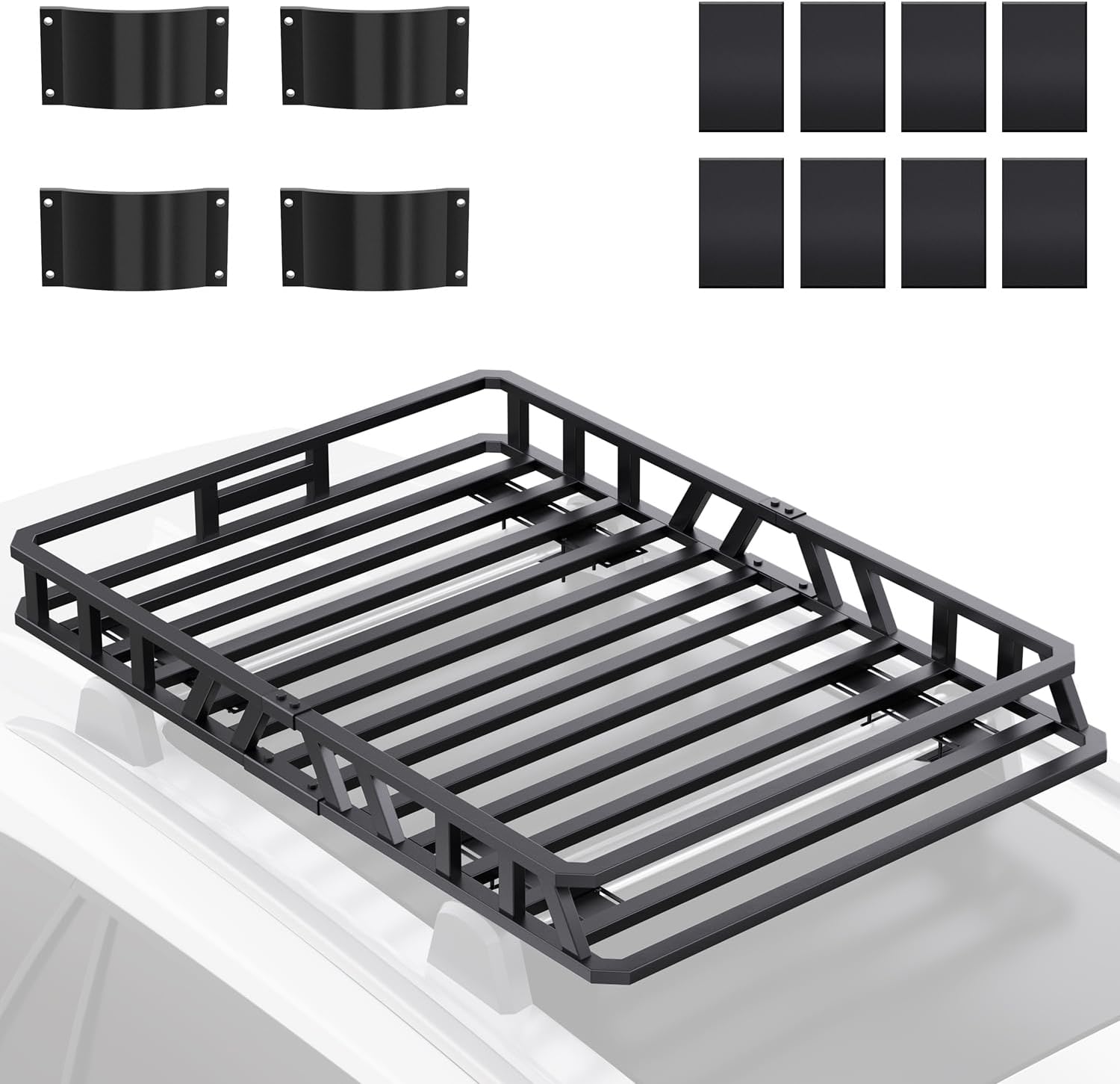 52" x 36" x 5" Roof Rack Basket 250LB Capacity, Heavy Duty Carbon Steel Rooftop Cargo Carrier for SUV, Truck, Car