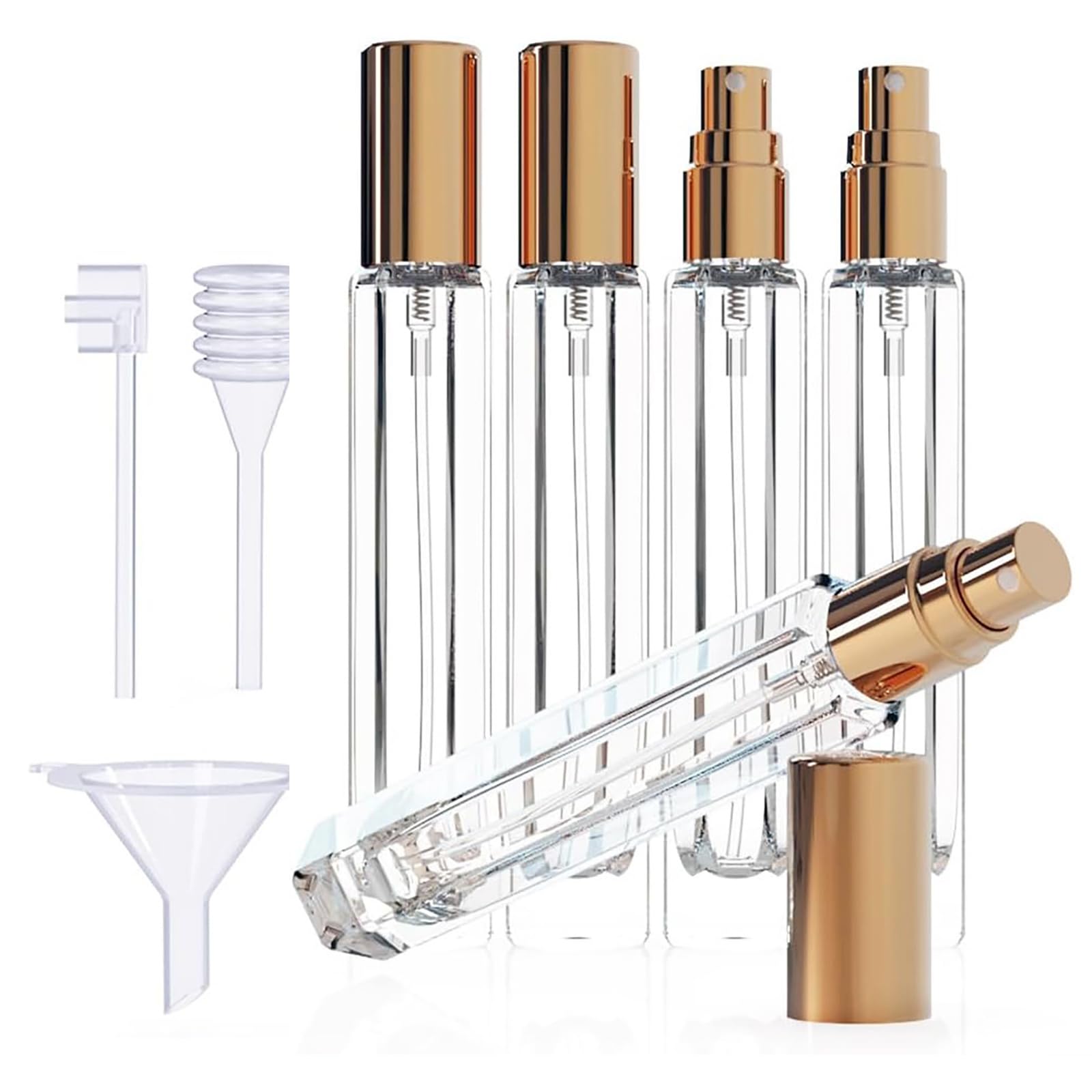 HDOYTXXM 5PCS Glass Perfumes Atomizer Set Leakproof Travel Sprayers Bottle Includes Refilling Accessories Fragrances Container Leakproof Fragrances Sprayers Portable