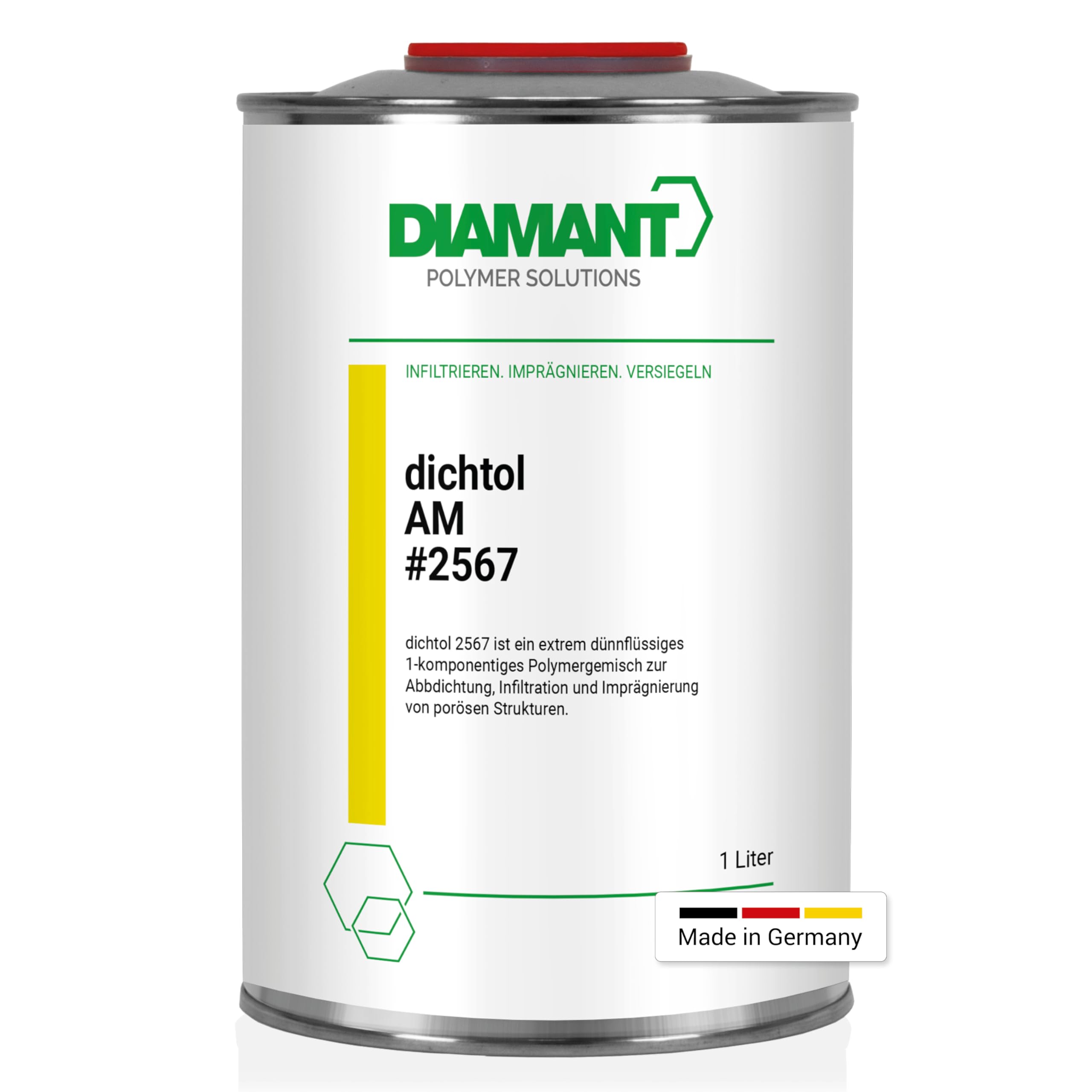 DIAMANT dichtol AM – Versiegelung für 3D-Druckteile, 1L | Transparent, macht poröse 3D-Druckteile dauerhaft wasserdicht und gasdicht. Für feine Poren.