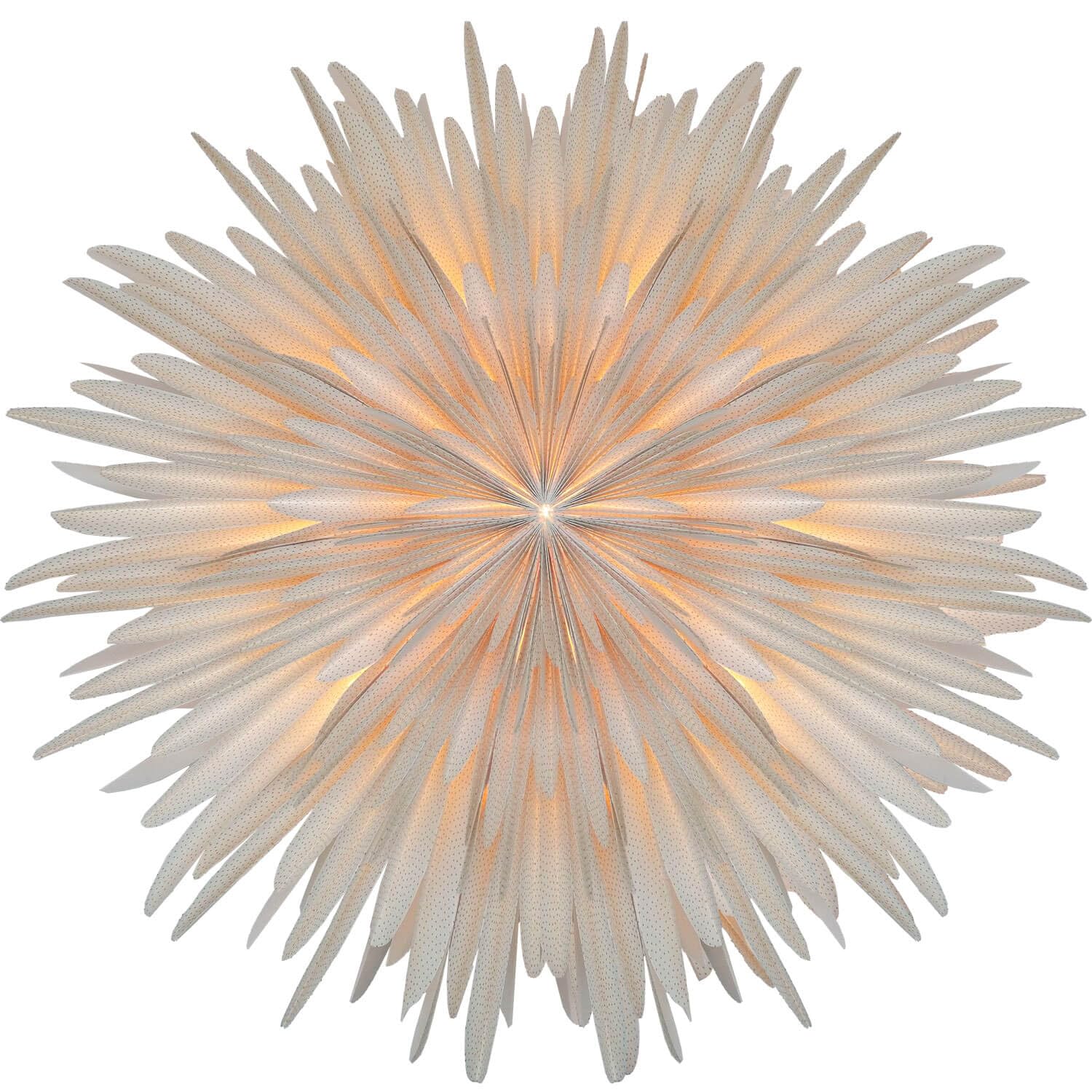 Mea-Living STELLA DALIA weiß, golden dots 60 cm, Papierblume aus Designpapier - Leuchtstern, Papierstern, Weihnachtsstern