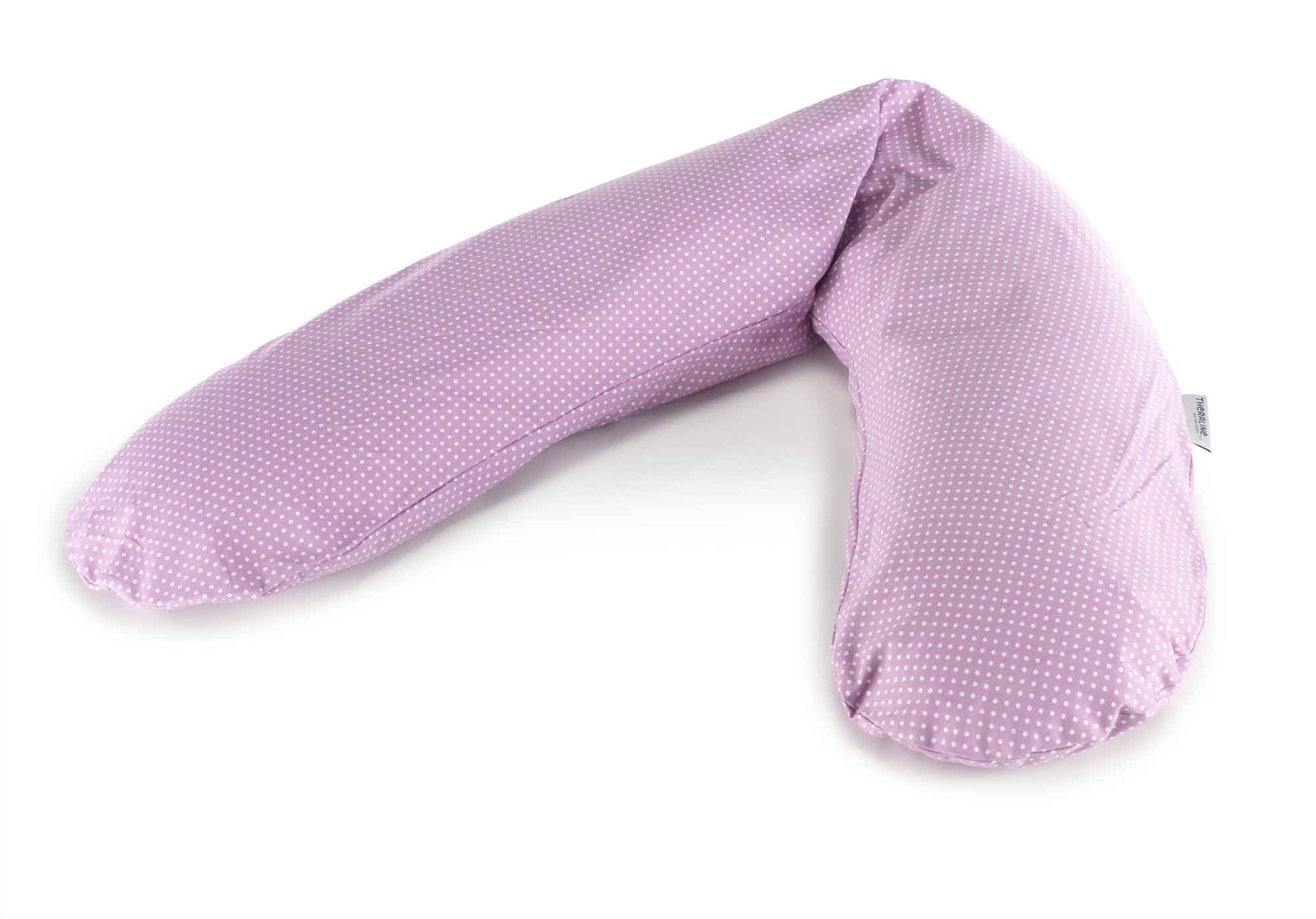 Theraline Cojín Original para Embarazadas y Lactancia, 190 cm, con Perlas, Incluye Funda de cojín de Lactancia, diseño de Lunares, Color Lila
