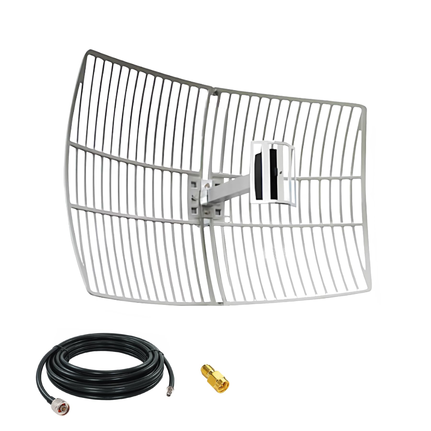 2,4 GHz 20dBi High-Gain WiFi Zewnętrzna antena kierunkowa z siatką paraboliczną (2400-2500 MHz) ze złączem żeńskim typu N do odbioru lub transmisji sygnału na duże odległości