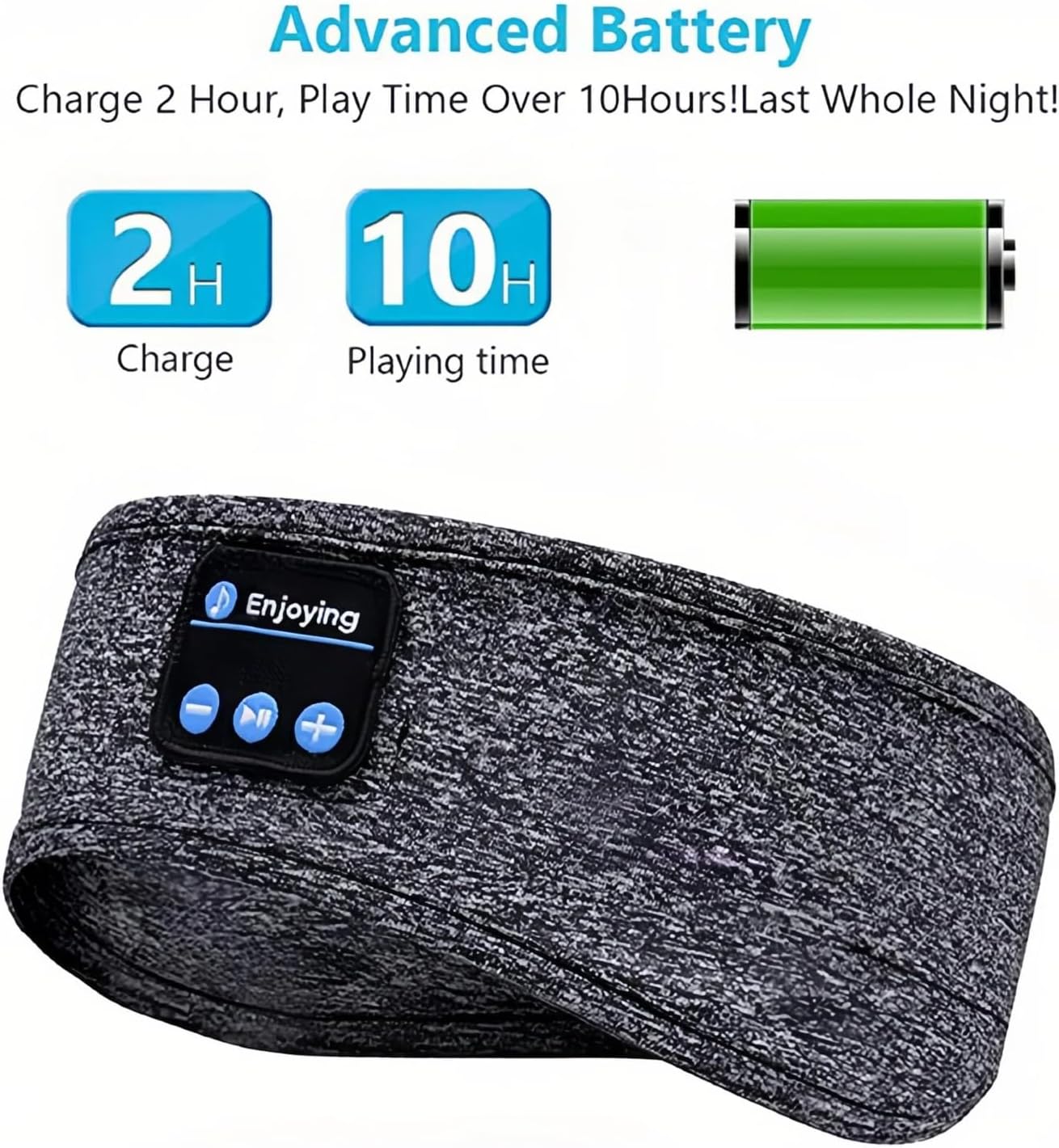 Sleep Headphones Bluetooth 5.4 Headband, Sports Wireless Earphones Sweat Resistant with Ultra-Thin HD Stereo Speaker for Running,Workout, Yoga,Insomnia,Travel Cool Gadgets Gifts (Grey+ Black - 2 Pack)