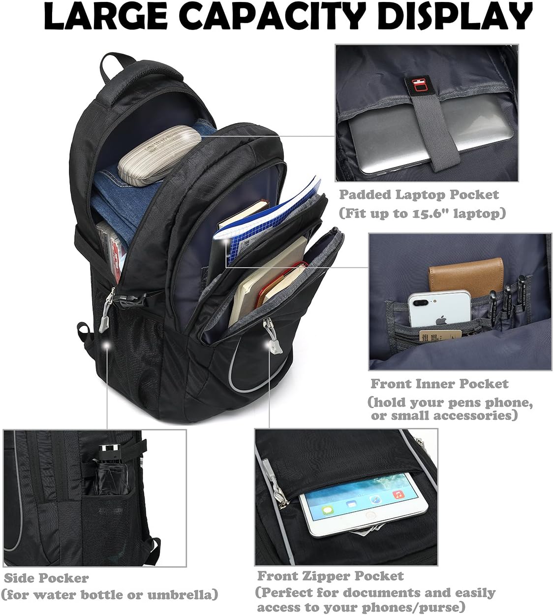 One-Day Sale: Up to 40% Off Backpack Bookbag for School Student College Business Travel Fit Laptop 15.6 Inch(Black) Exclusive Discount 50% Price Backpack Bookbag for School Student College Business Travel Fit Laptop 15.6 Inch(Black)