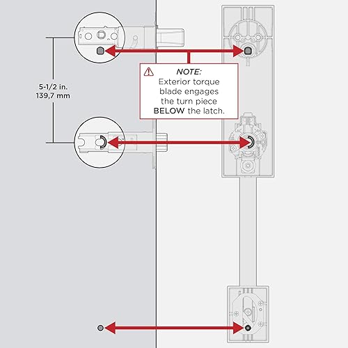 Miniatura 10 de Kwikset Vancouver - Manija de bloqueo frontal de perfil bajo con microondas, incluye manija de palanca de puerta Halifax delgada y moderna con