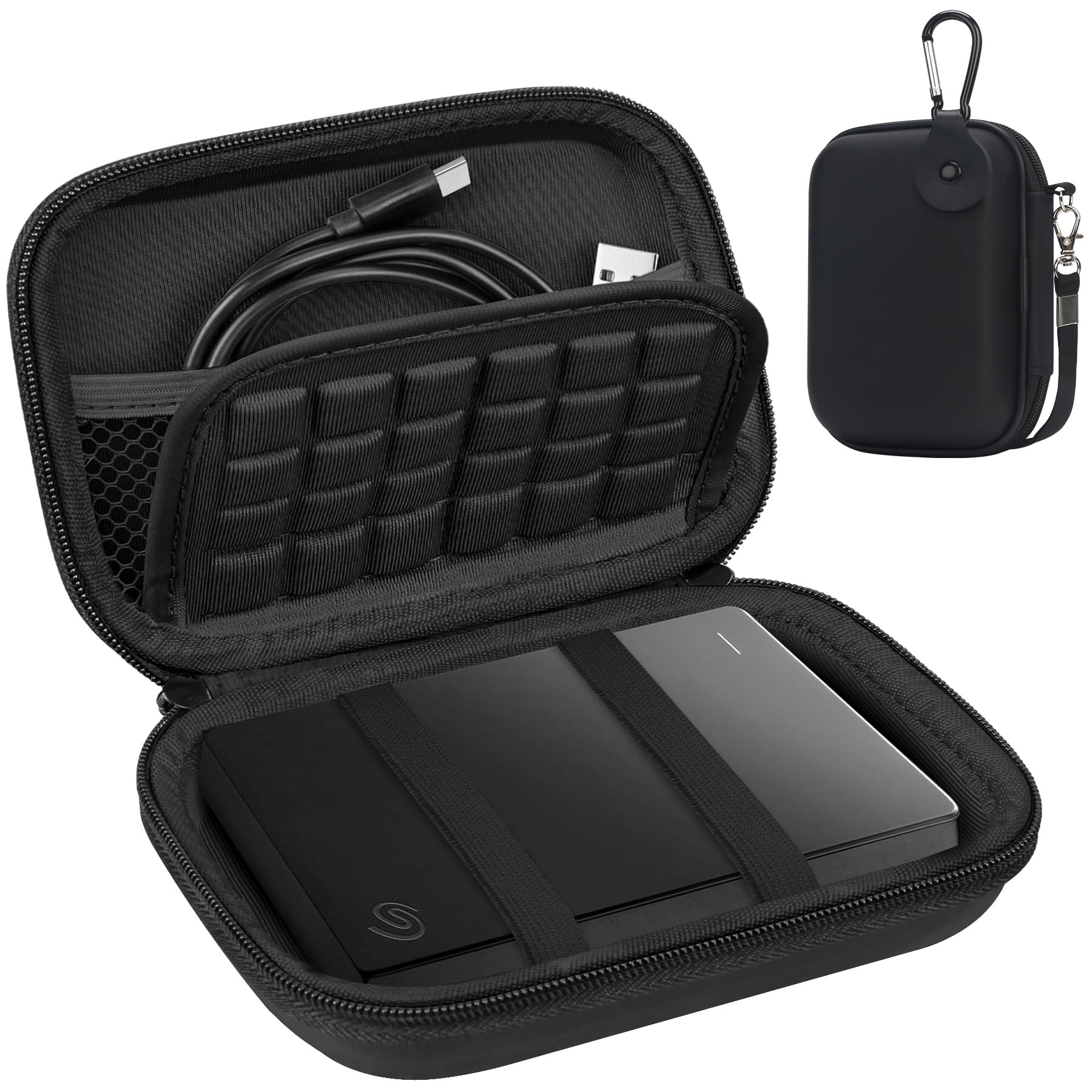 Lacdo Hard Drive Carrying Case for Seagate Portable/Game Drive for Xbox PS5, Toshiba Canvio Basics, WD My Passport Portable External Hard Drive HDD
