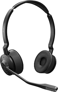 Jabra Engage 55 Stereo Wireless Headset with Link 400 USB-C DECT Adapter and Charging Stand – Noise-Cancelling Microphone, Extensive Range – MS Teams Certified, Works with All Other Platforms – Black