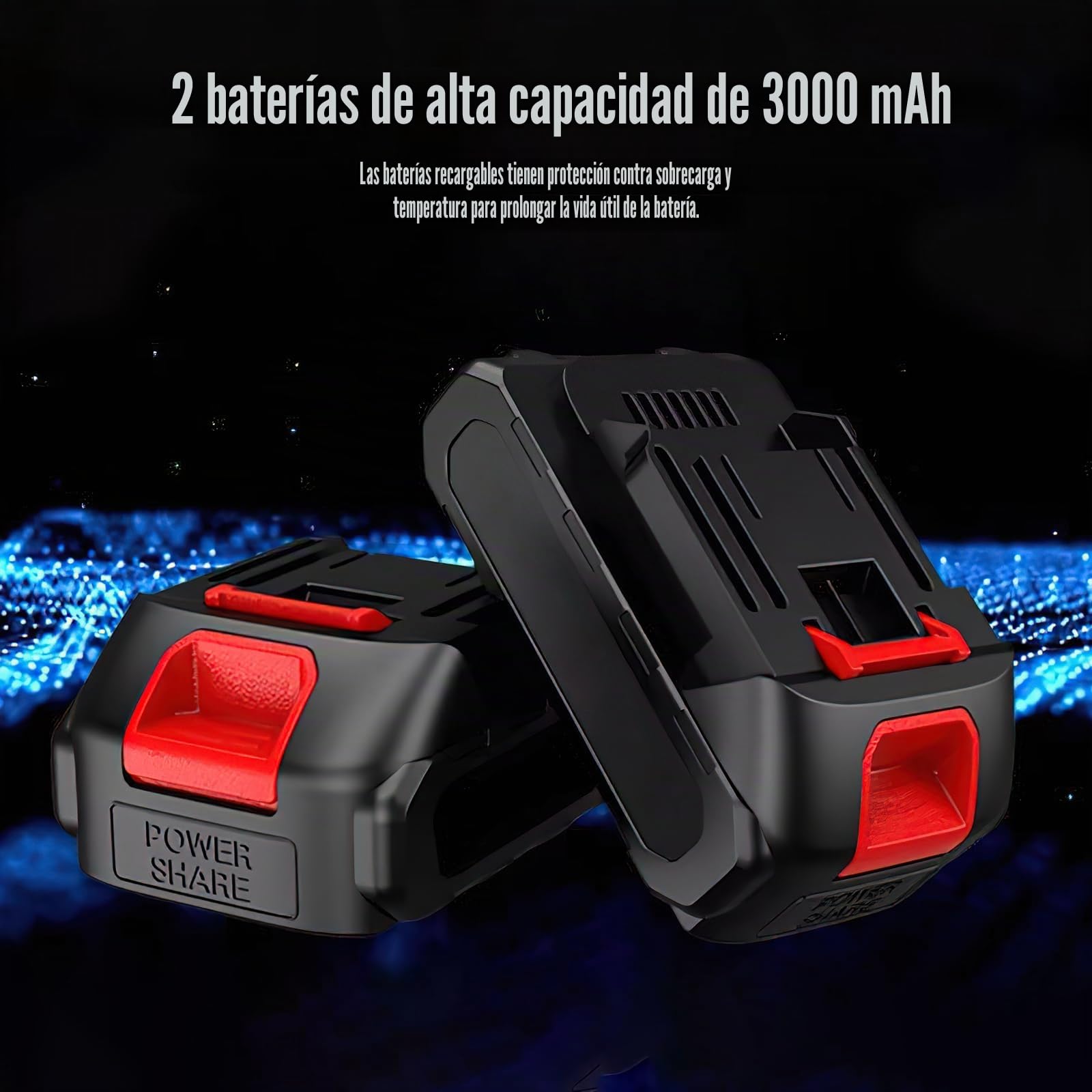 Podadora inalámbrica 2 en 1 y mini motosierra de 8 pulgadas con 2 baterías de 6000 mAh y cargador, motor sin escobillas, barra telescópica de 2,8 m, para árboles y ramas altas (2 baterías de 6000 mAh)