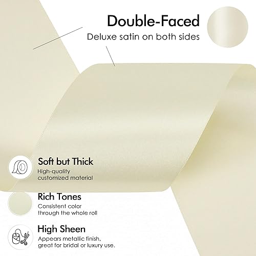 Vista 124 de MEEDEE Orange Satin Ribbon - 1.5 inch Double Faced Satin Ribbon, 50 Yards - Neon Tangerine - For Christmas, Thanksgiving, Halloween, Weddings