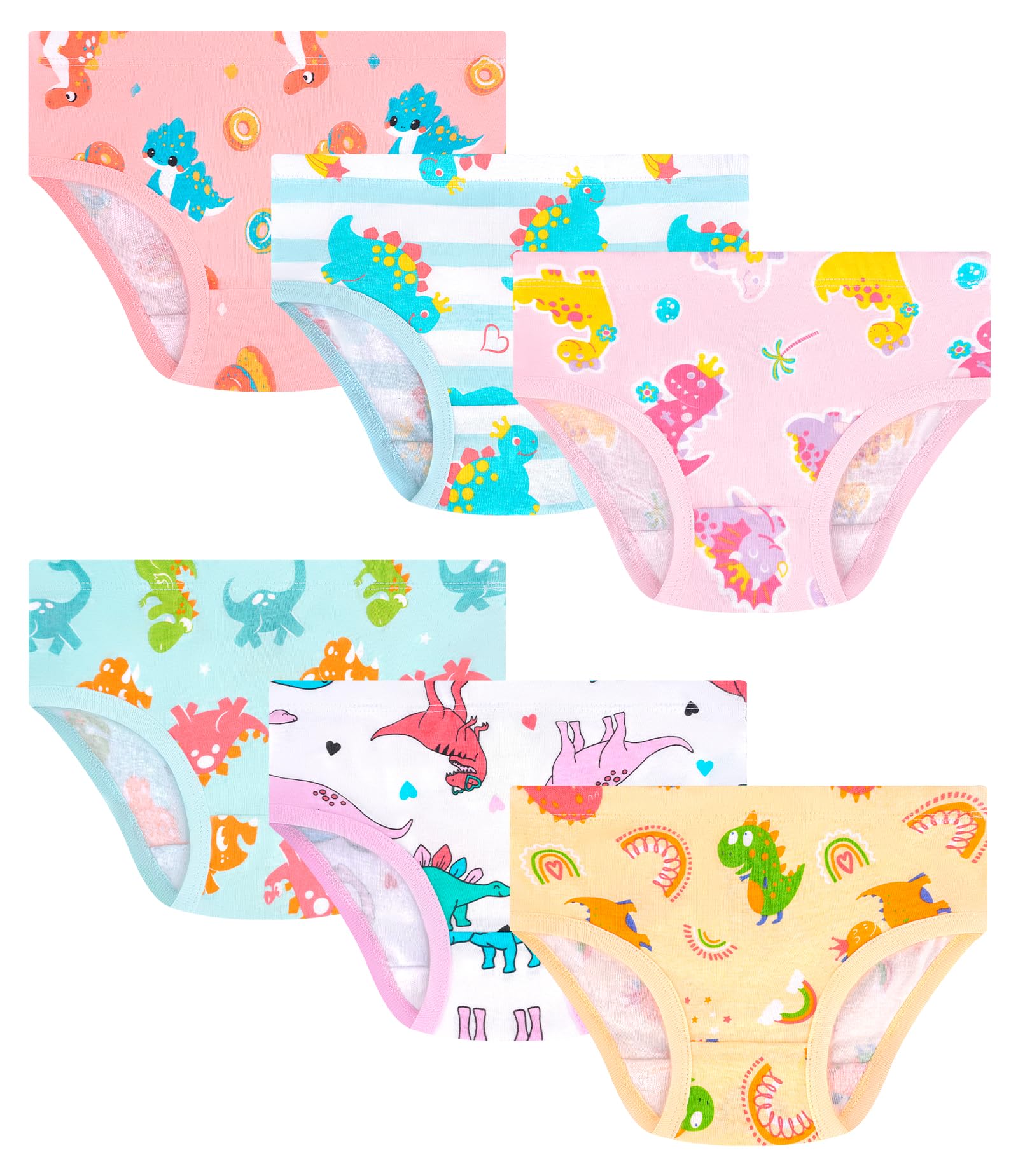 Girls and Toddlers 100 Cotton Underwear Tagless Soft Panties Size 2-3T 4-5T 6 8 10 12 6-Pack