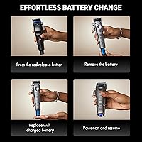 Vista 6 de FXONE LO-PROFX Professional Cordless Clippers for Men with Interchangeable Battery Gray