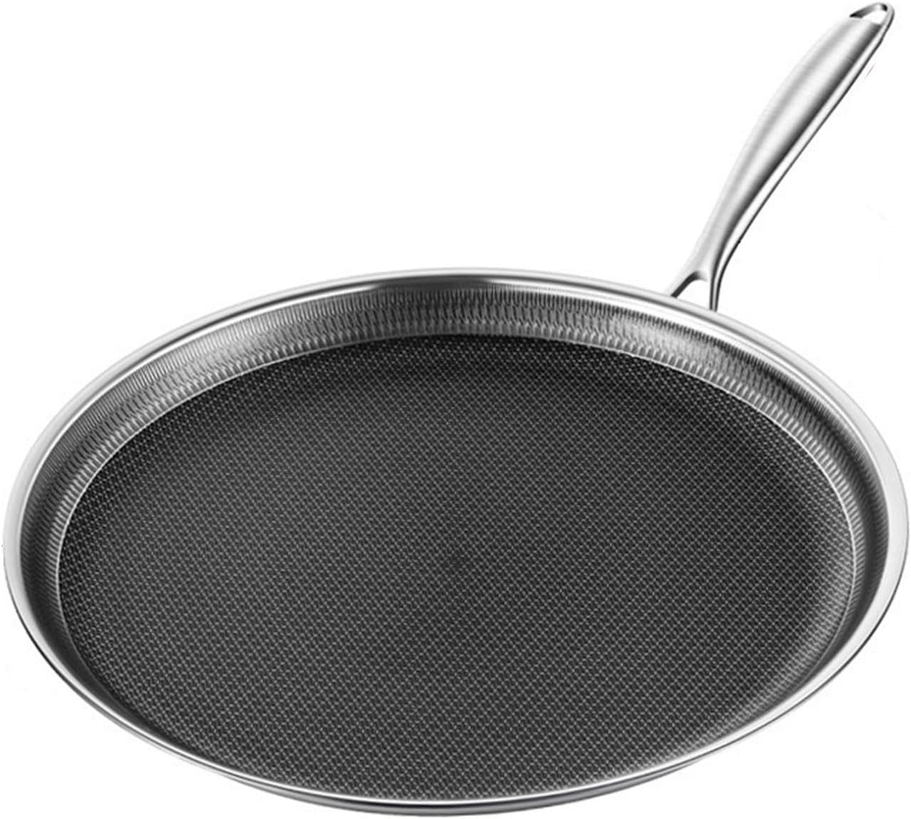 AIZYR Stainless Steel Nonstick Honeycomb Coating Frying Pan, Omelet Pan Crepe Pan Cookware, Induction, Gas Compatible,24cm