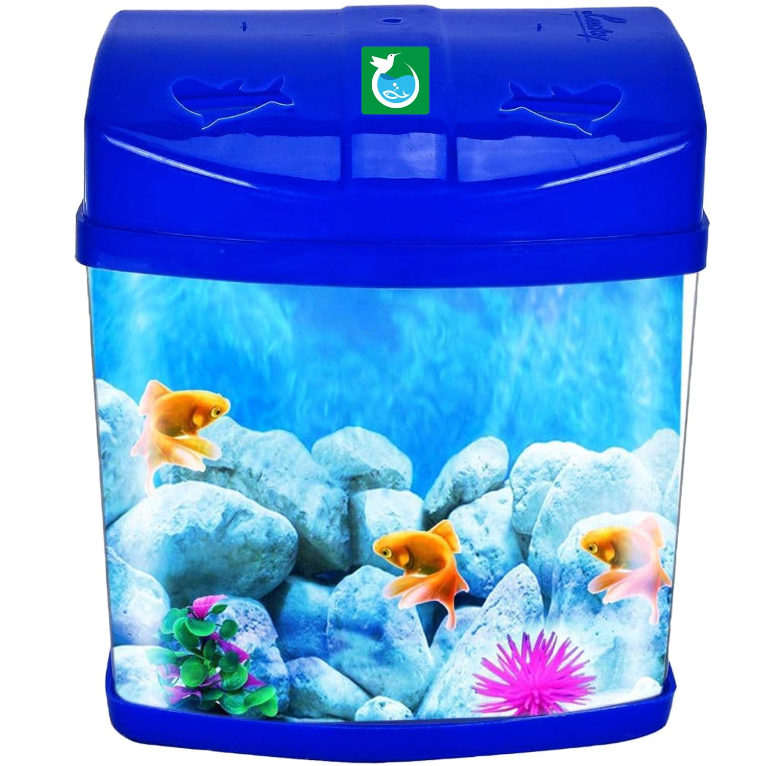 Mini Aquarium Betta Fish Household Small Fish Tank Suitable for Living Room, Home, and Office (Color : Blue) (B0CXPX1Q4Z) Amazon Price History, Amazon Price Tracker