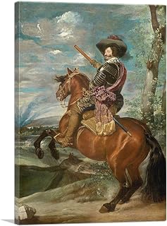 ARTCANVAS Gaspar De Guzman Count-Duke Olivares On Horseback Canvas Art Print Stretched Framed Painting Picture Poster Giclee Wall Decor by Diego Velazquez - 18" x 12" (1.50" Deep)