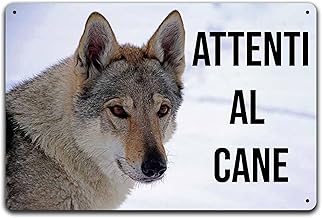 Beware of the Dog Sign in 3mm Composite Aluminium (20cm x 15cm) Wolf Dog