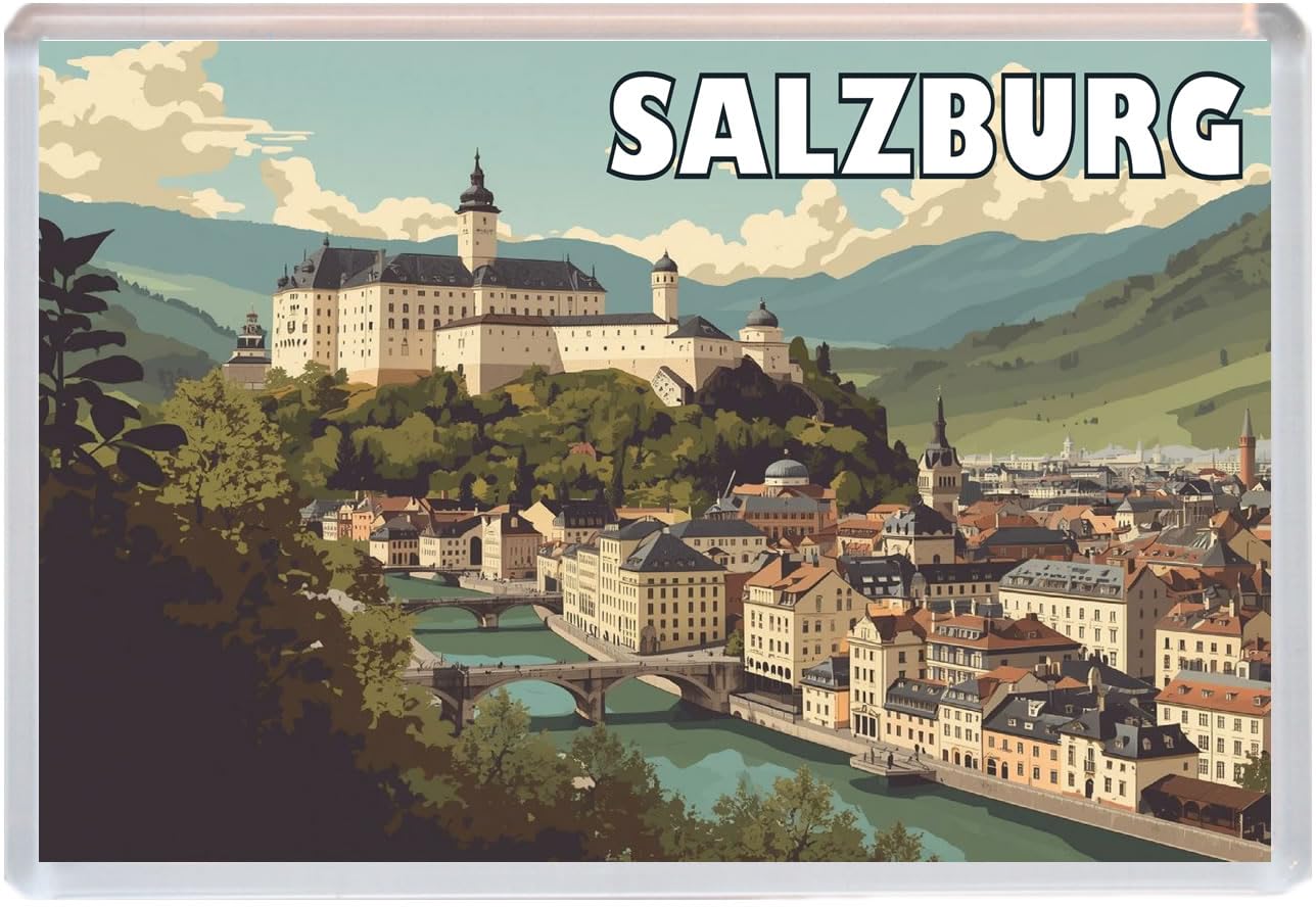 Baked Bean Store Multicolor Salzburg - Austria - Jumbo Artistic Fridge Magnet 96 X 67Mm Bbsfhm1954
