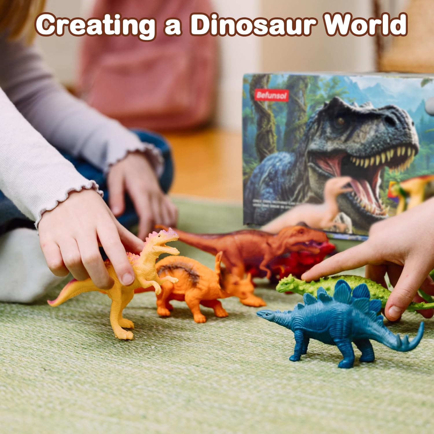 Befunsol Dinosaur Toys for Boys Age 3, 12 PCS Kids Dinosaurs Boys Toys Age 3 4 5 6 - Image 2