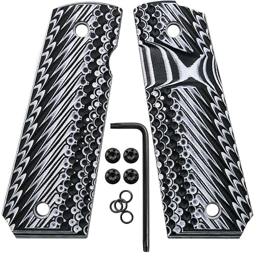 Cool Hand 1911 G10 Grips de repuesto para Kimber Colt Rock Island Springfield Tauru tamaño completo gobiernocomandante tornillos de pistola