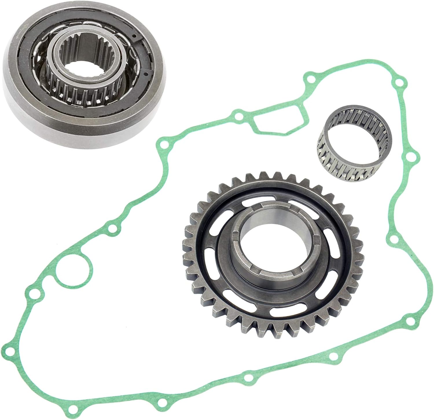 Caltric Starter Clutch and Driven Gear with Gasket Compatible with Honda TRX450ER