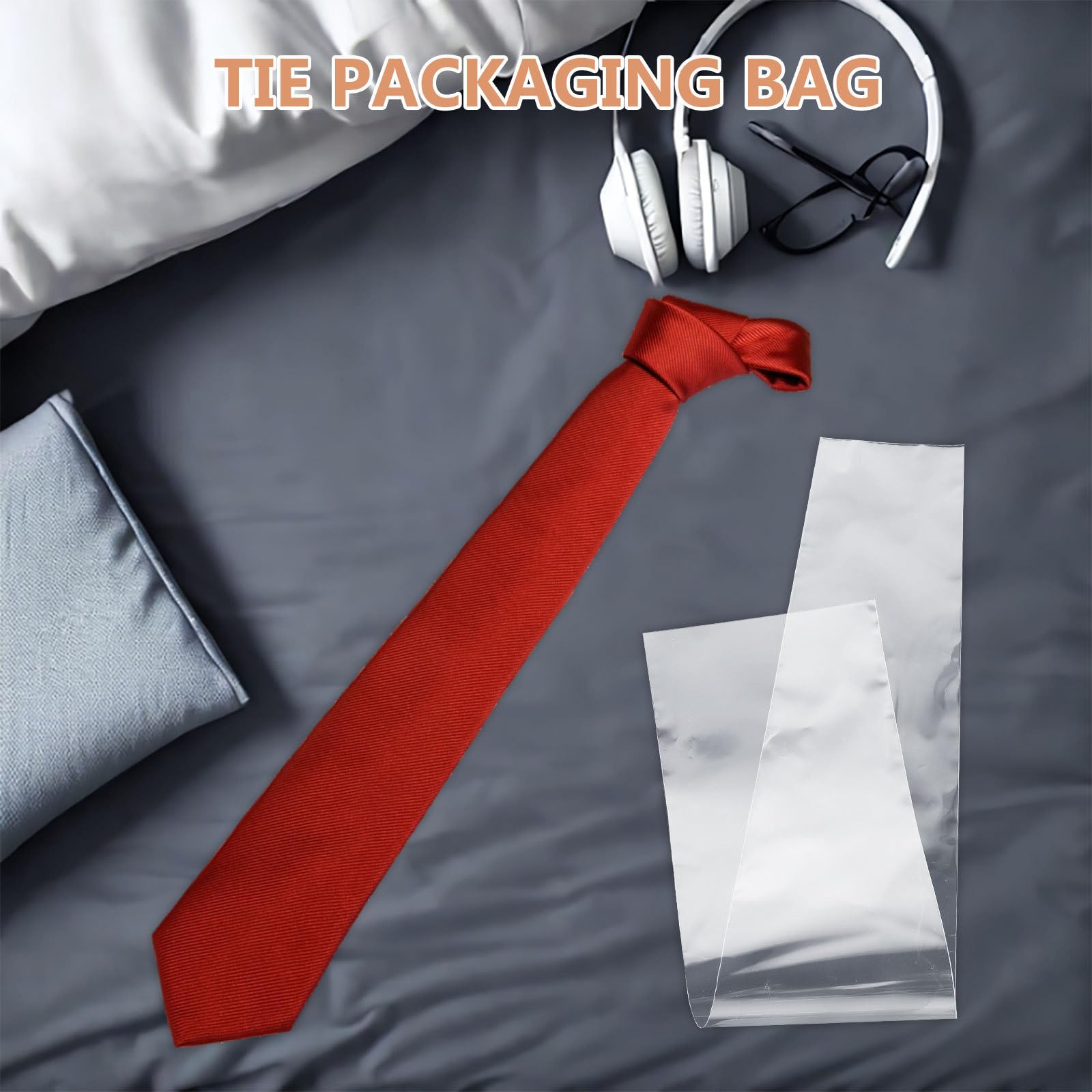 MAGICLULU Fundas plásticas transparentes para corbatas 100 unidades 8 cm ancho con acceso rápido para almacenamiento y viajes, diseñadas para hombres