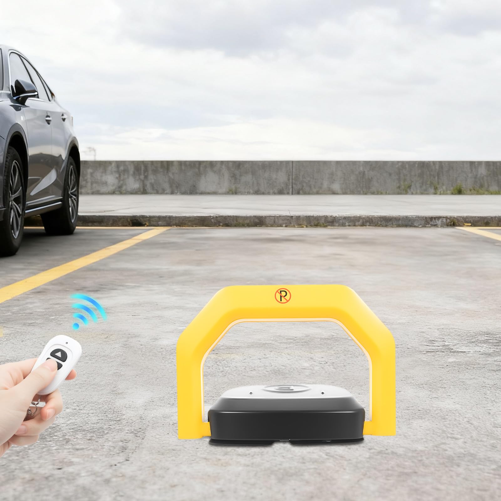Barrière de parking automatique avec télécommande 180° anti-collision barrière de parking étanche avec 2 télécommandes