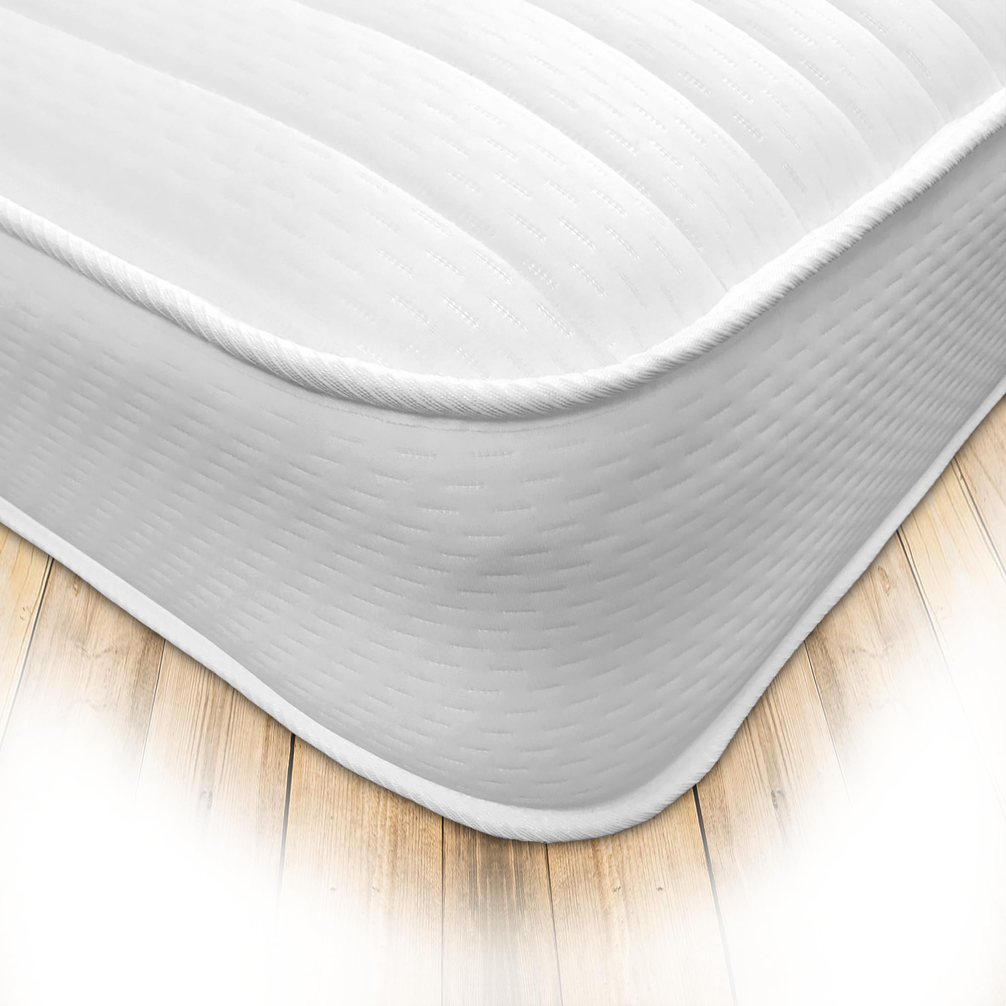 Starlight Beds Lumina Kingsize Hybrid Sprung Memory Foam Mattress, Essentials 5ft Kingsize Mattress. 7 Inch Deep, White (150x200x18cm) 5ft x 6ft6