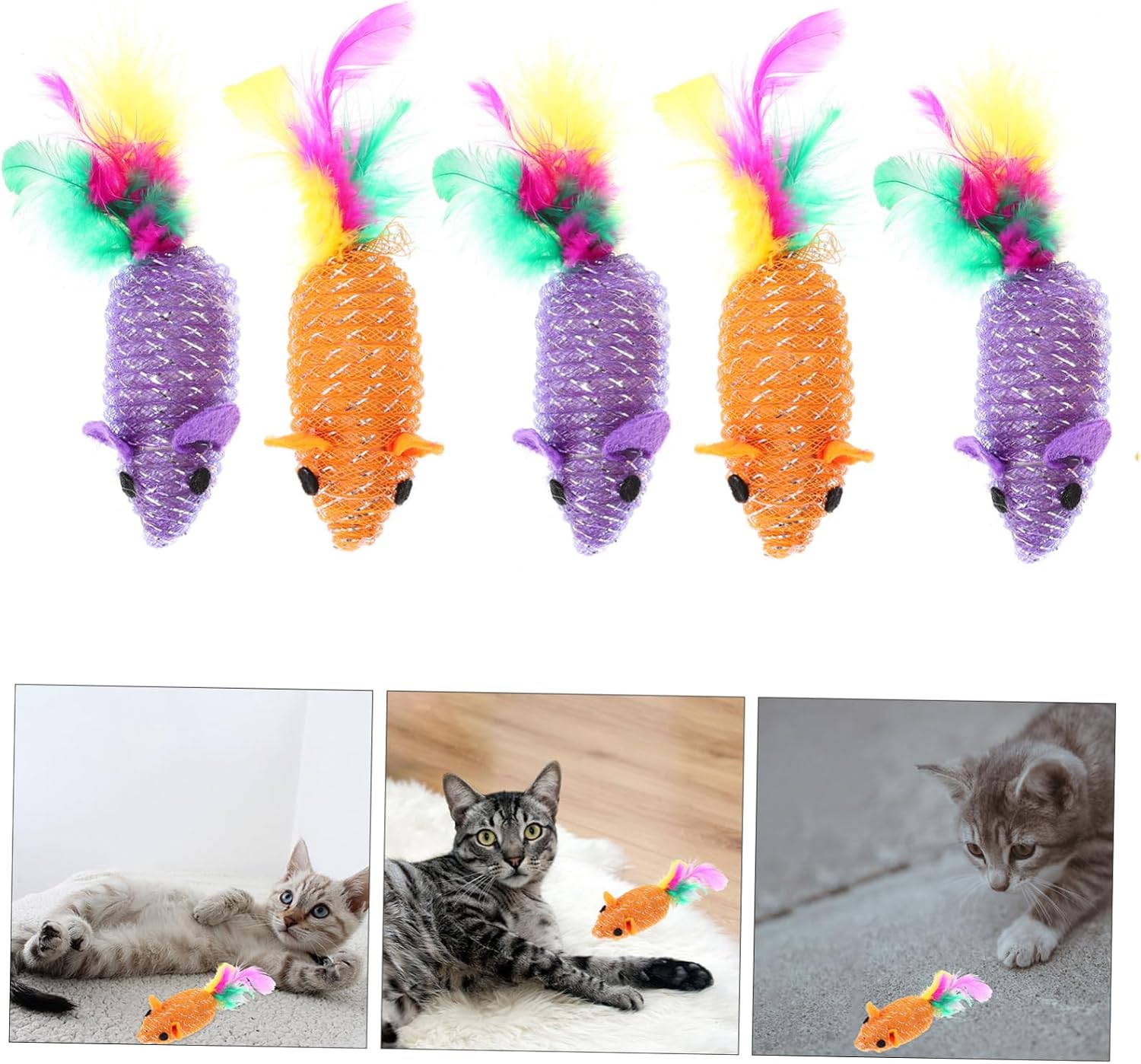 10pcs Cat Mouse Toy Tails Lifelike and Fun Pet Supplies for Playful Cats Random Colors for Engaging Indoor Activities
