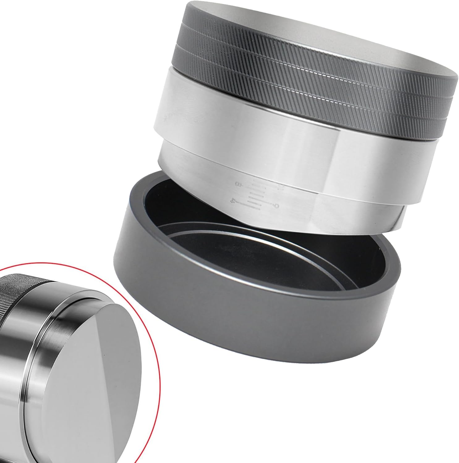 DIBTSA 58.5mm Coffee Distributor, Espresso Distribution Tool, Adjustable Depth Coffee Leveler, Compatible with ECM, Gaggia, La Marzocco, Rancilio Rocket and E61 Grouphead Machines