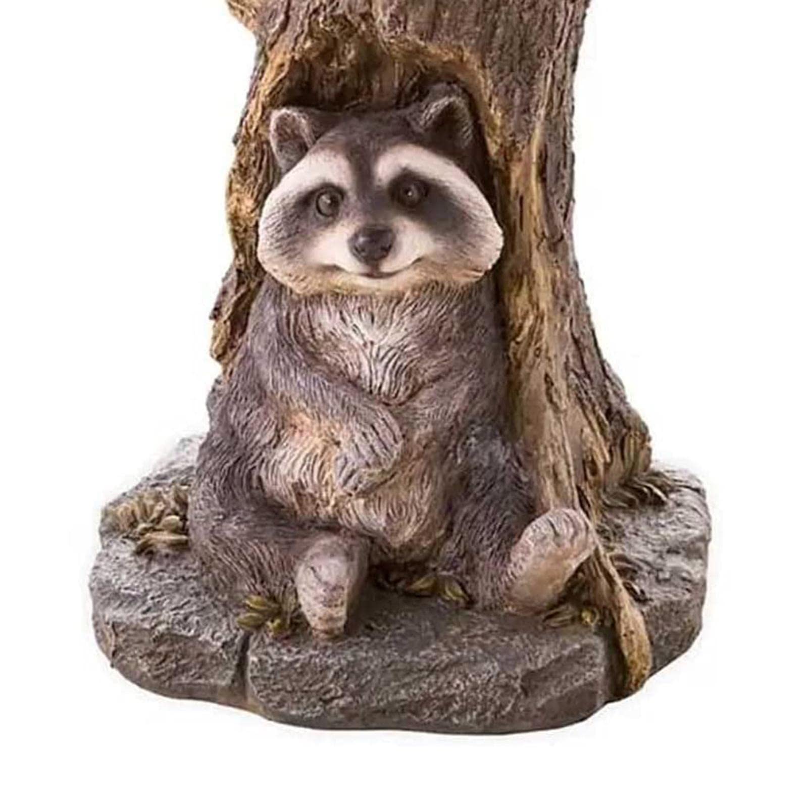 Baoblaze Ciotola da Bagno per Uccelli da Giardino, Statua di Procione Figurine Prato mangiatoia in Resina da Cortile Scultura Animale per ringhiera Portico Che