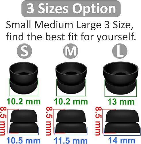 Miniatura 3 de Puntas de doble brida compatibles con Beats Studio Buds + almohadillas para los oídos, auriculares de repuesto para reducir el ruido de silicona,