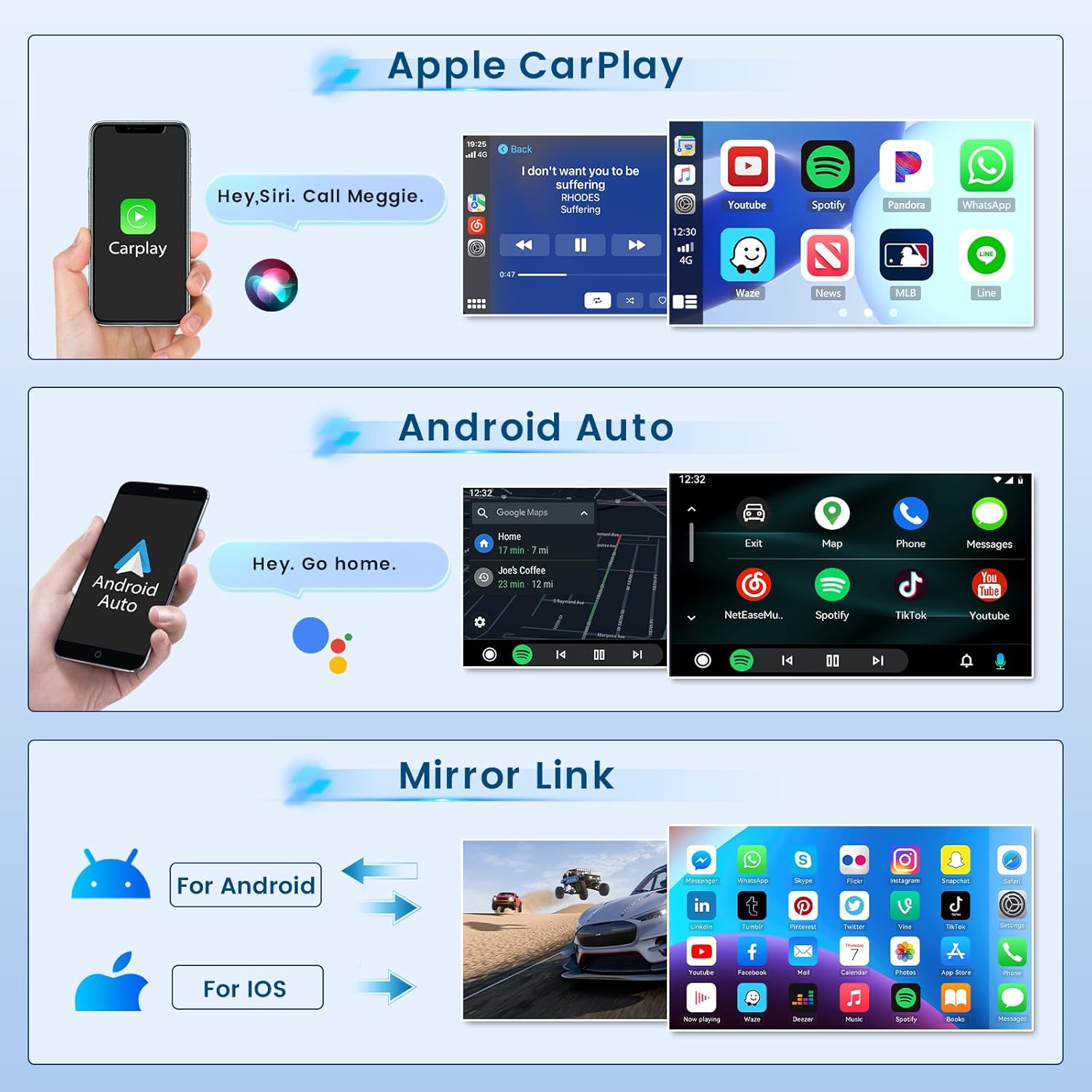 2+64G Radio for Jeep Wrangler 2007-2010 (4 Doors) CarPlay Car Stereo Android 15 Touchscreen 9" Android Auto Backup Camera GPS EQ 28UI