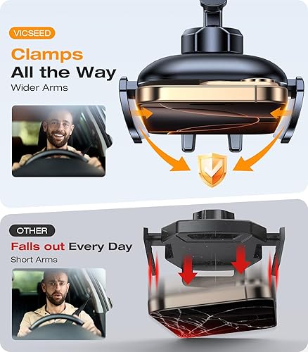 Miniatura 4 de VICSEED Soporte de teléfono para automóvil, ranura para CD y ventilación de aire, compatible con iPhone 14 13, todos los teléfonos