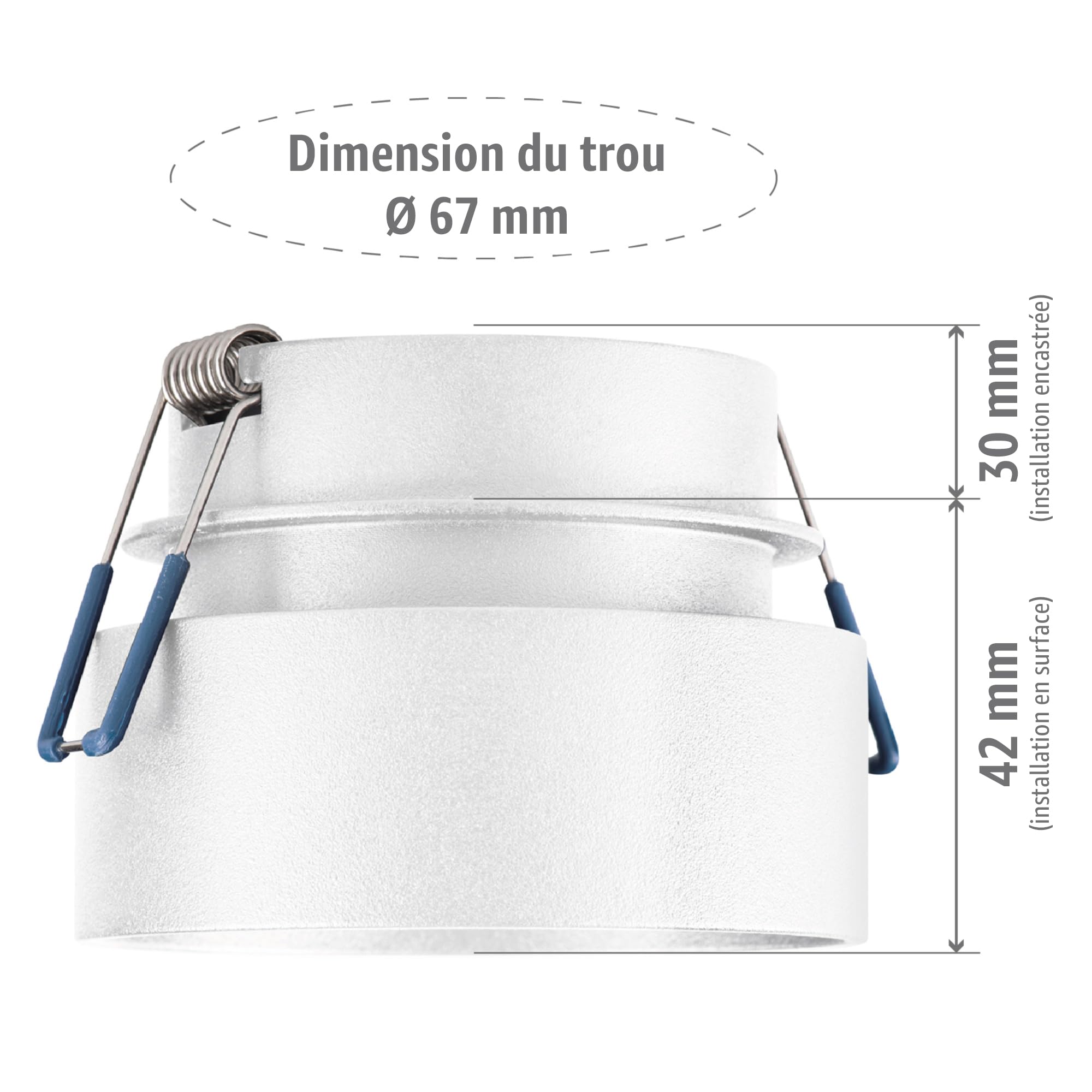 SSC-LUXon SUDARA set de 4 spots encastrables blanc et or – spot plafond LED GU10 à éclairage indirect – luminaire intérieur moderne pour salon, cuisine et chambre