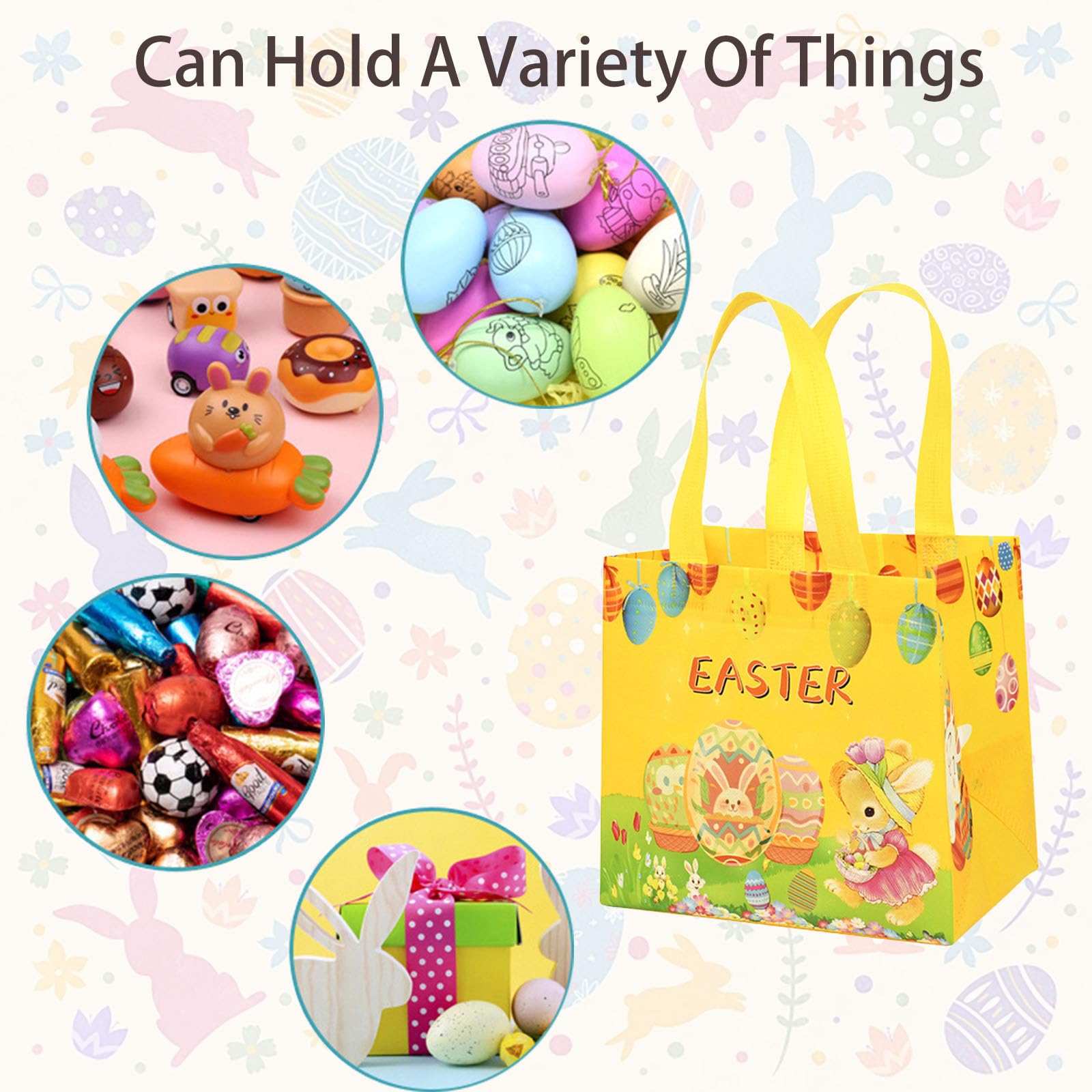 Sacche da Regalo 6 Pezzi Sacchetti Regalo di Pasqua di Tessuto, Borsa di Pasqua non Tessuta per Bambini, Borsa per la Caccia Alla Caccia Alle Uova di Pasqua Borsa Impermeabile