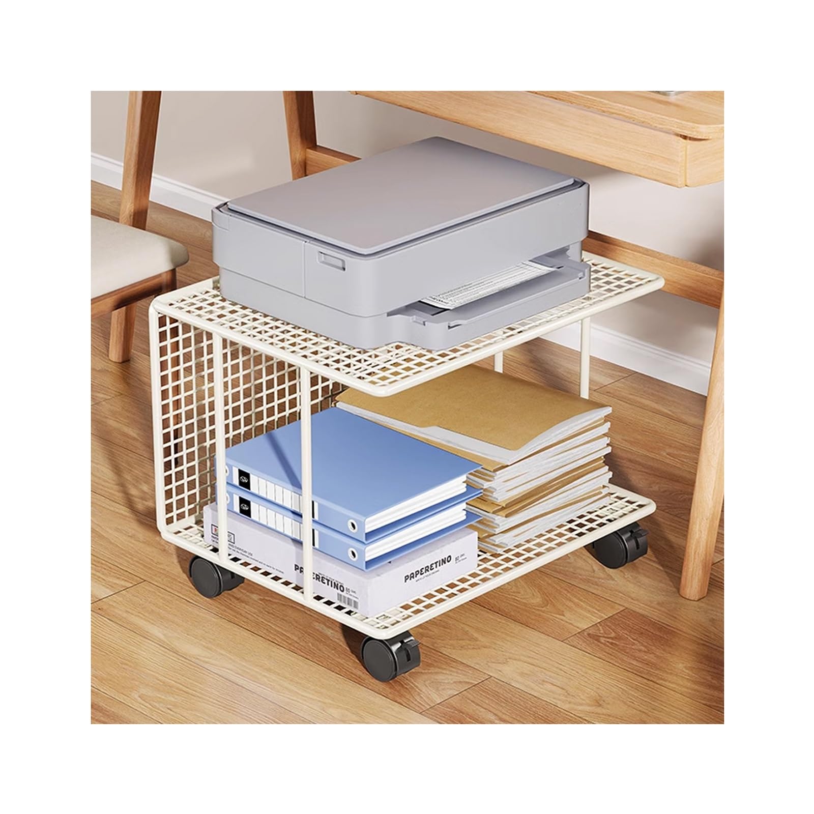 Mobiletto Con Ruote Supporto Per Stampante In Legno Porta Stampante Da Scrivania Mensola Porta Stampante Supporto Per Stampante Da Scrivania Mobili Per Stampanti Carrello Porta Stampante(Whit
