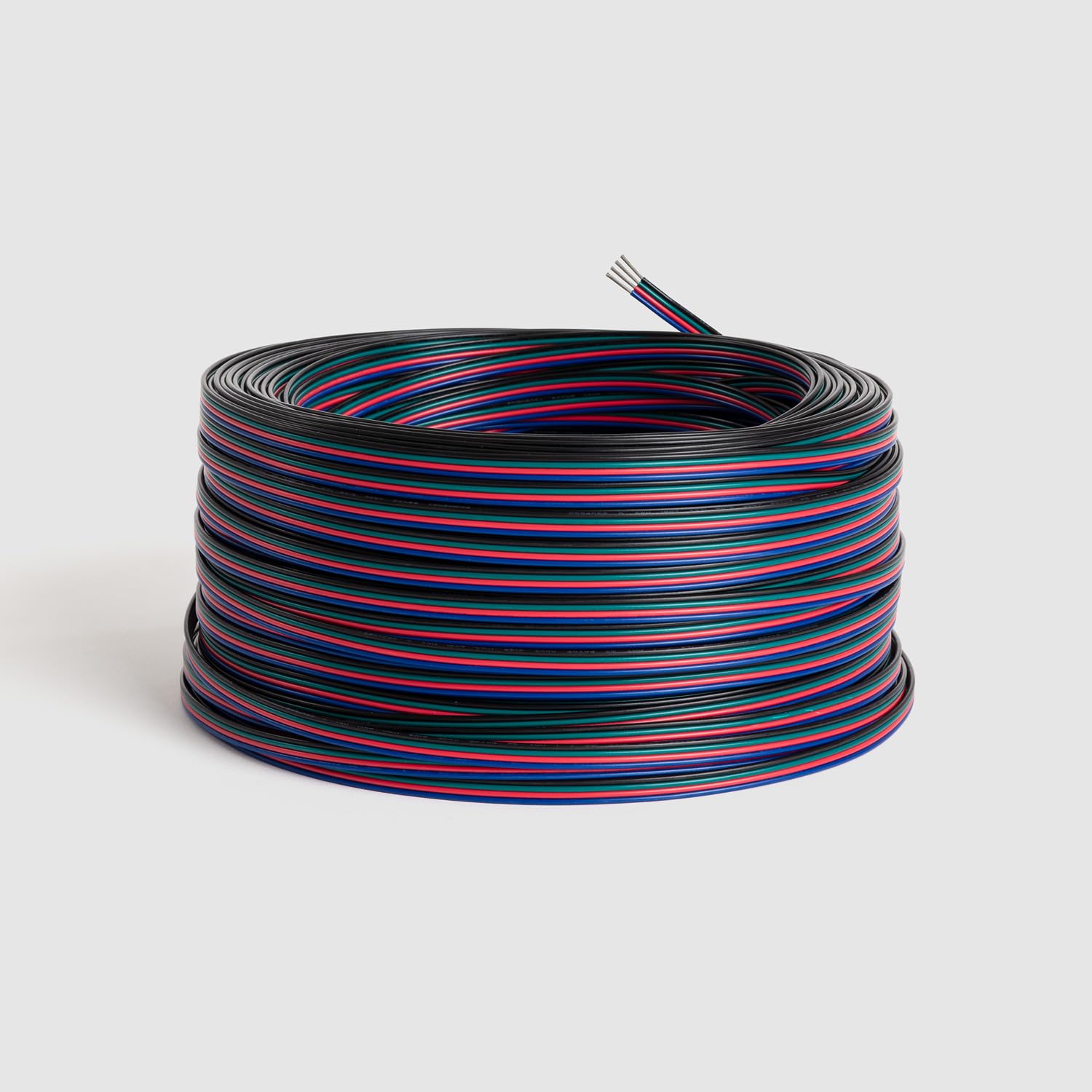LEDKIA Rollo 100m Cable Eléctrico Plano Manguera 0.5mm² para Tiras LED 4P