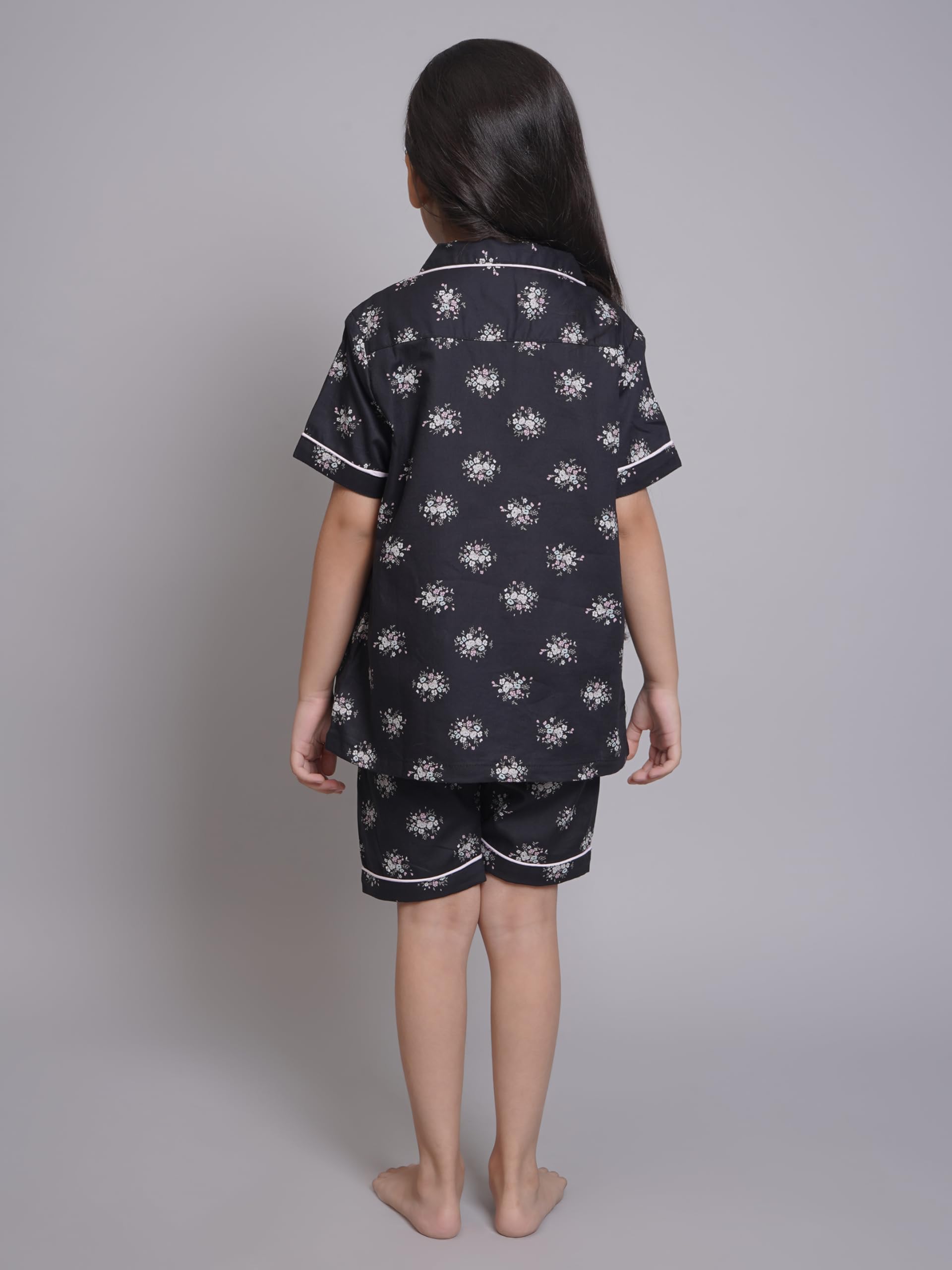 Biglilpeople Girls Cotton Night Suit|Half Sleeves Nightwear|Kids Sleepwear|Printed Night Dress for Toddler|Comfortable Sleep Set for Summer - Image 4 thumbnail