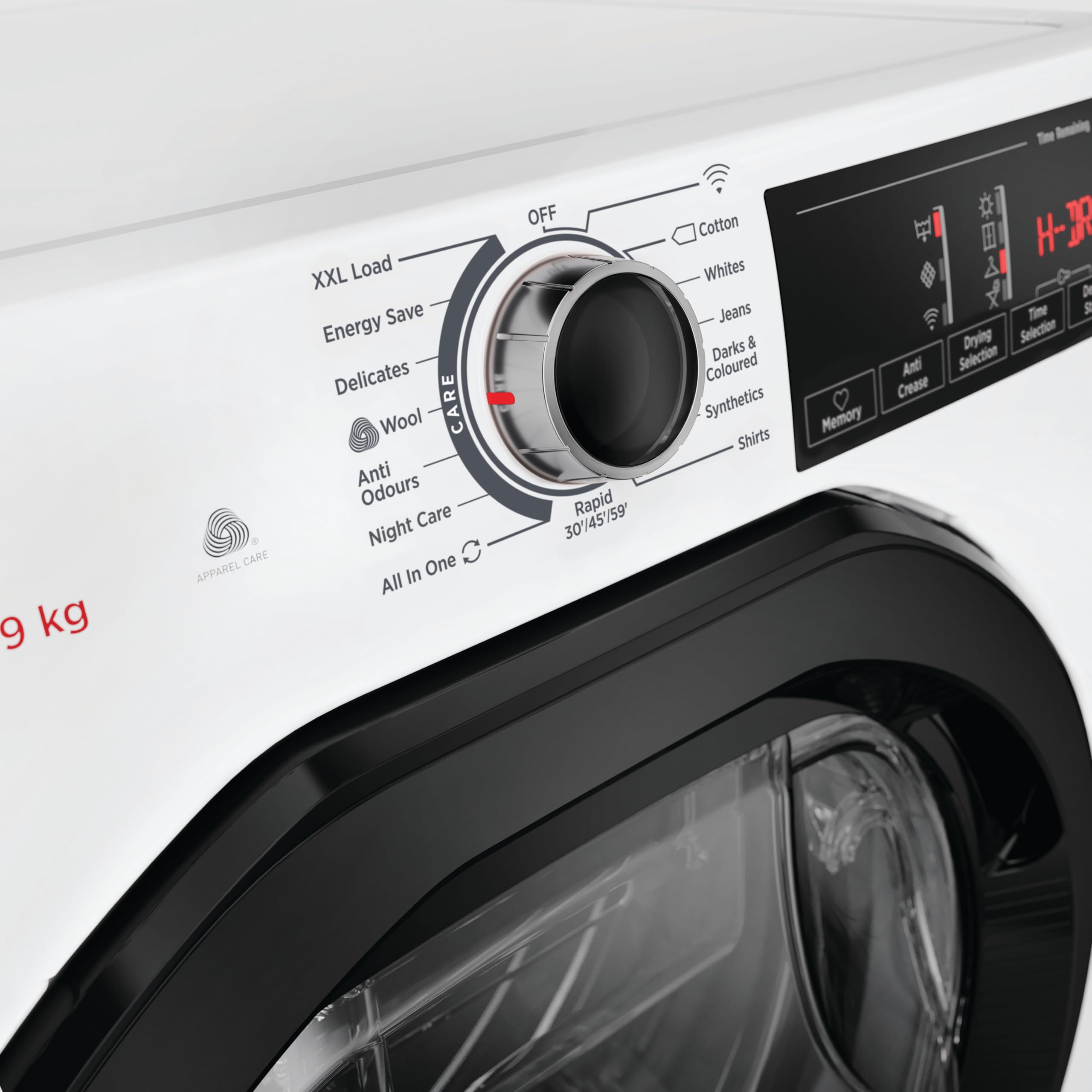 Hoover H-DRY 350 Freestanding Heat Pump Inverter Tumble Dryer, 9 Kg, Class A+++, Wi-Fi & Bluetooth, Four Drying Levels, Aquavision & Advanced Care, White, 59.6x60.4x85 cm - HRE H9A3TBE-80/N — view 4