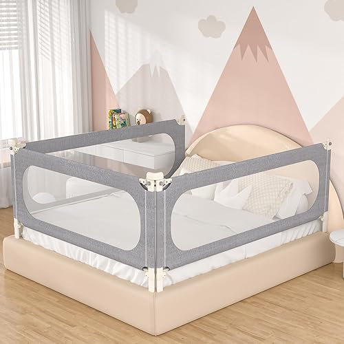 MagicFox Bed Rails for Toddlers, Extra Tall Height Adjustment Specially Designed for Twin, Full, Queen, King Size (59" * 30" (One Side))