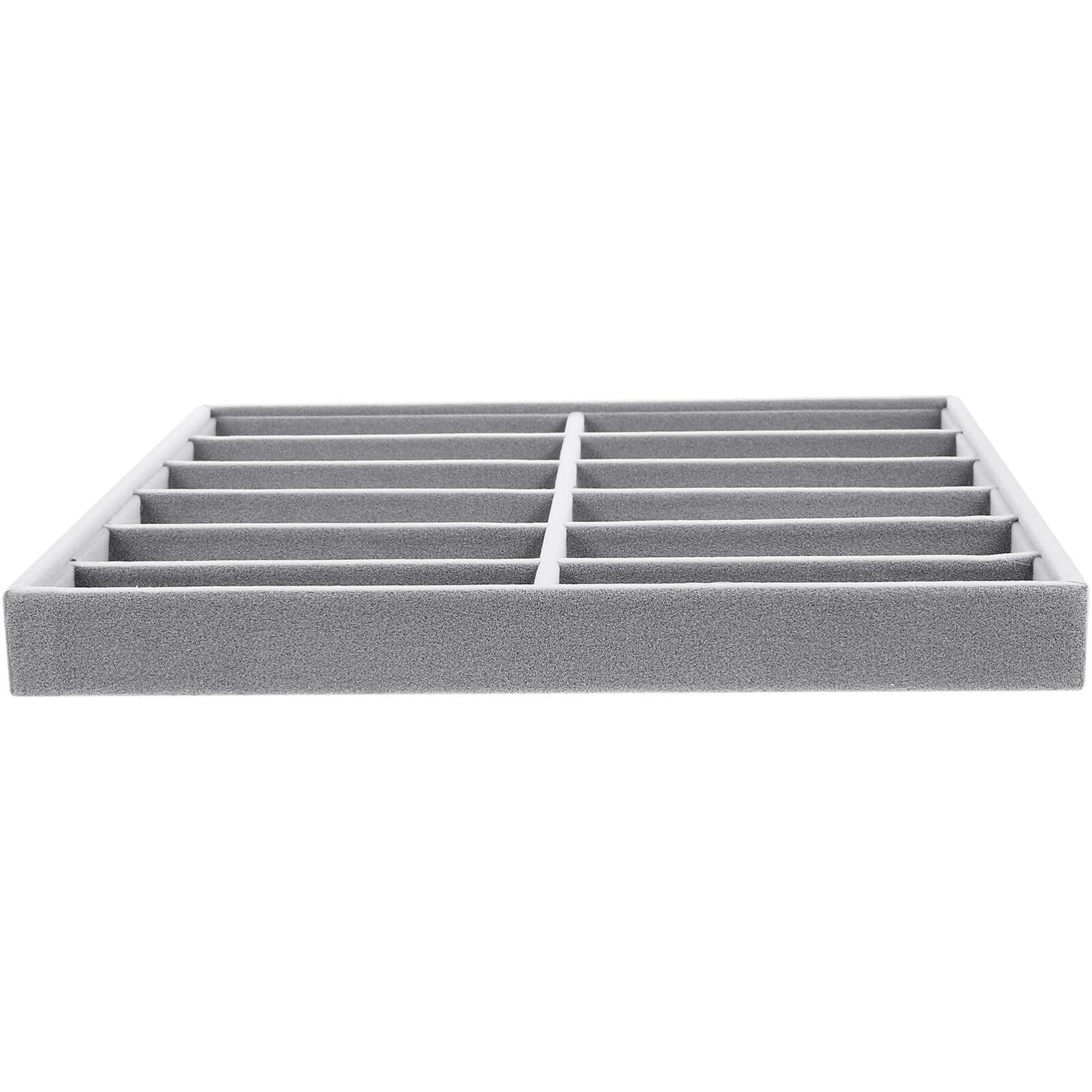 HOMSFOU Organisateur de Lunettes en Tissu Doux 12 Compartiments Réguliers, Boîte de Rangement Décorative pour Accessoires et Bijoux, pour Exposer la Maison