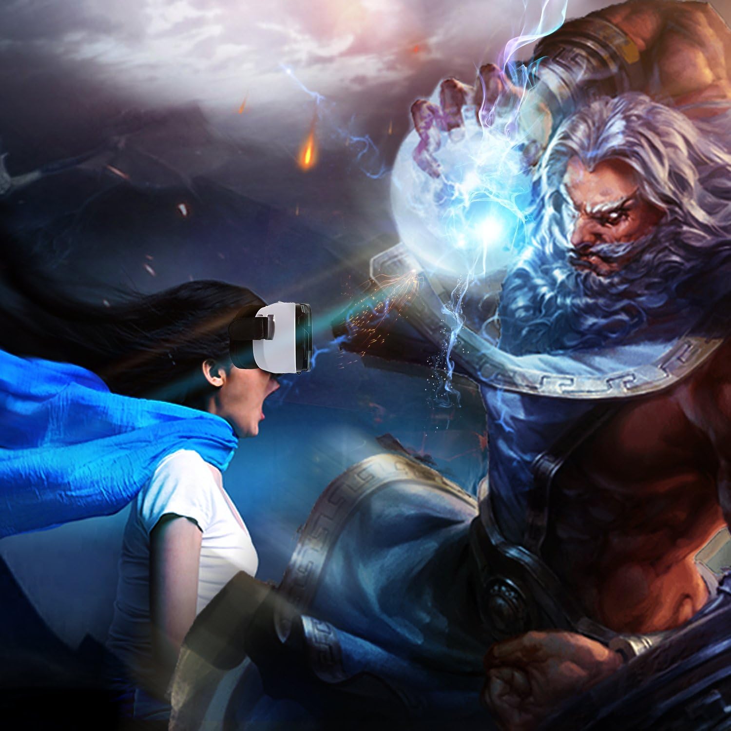 SARLAR 3D VR Headset, Virtual Reality Goggles Movies Video Games Viewer for iOS, Android, Microsoft & PC Phones Series Within 4.0-6.5 Inch