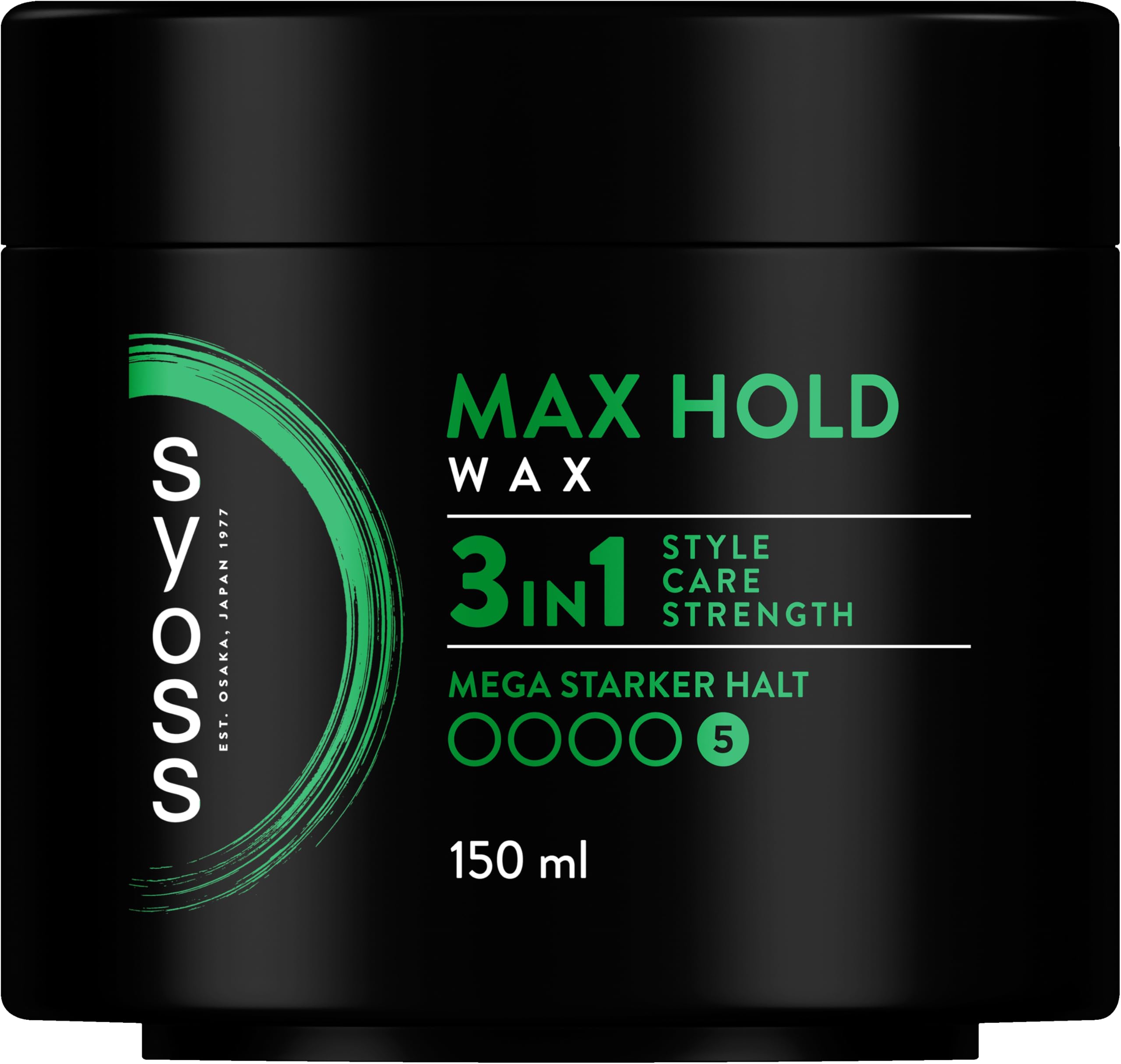 Syoss Wax Max Hold, Haarwachs für langanhaltende Salon-Styles zu Hause, starke Kontrolle und mittlerer Glanz für gepflegtes Haarstyling, parfümiert, 900 ml (6 x 150 ml)