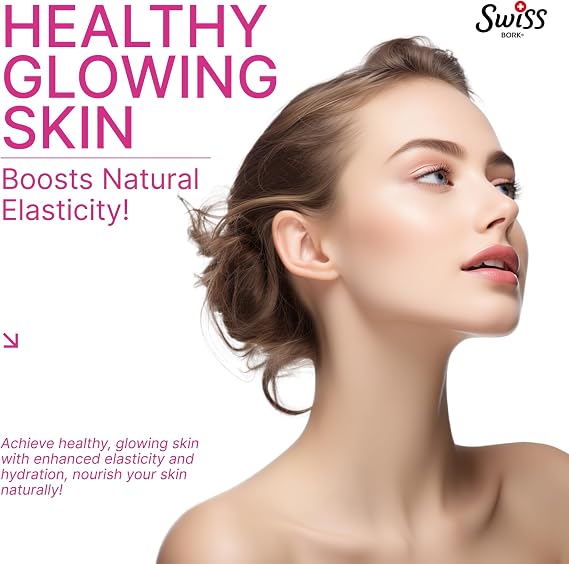 Swiss Bork Sugar-Free Liquid Collagen Shots — Collagen 10000mg I, II, III with Magnesium Citrate, Resveratrol, Amino Acids for Skin, Hair, Nails & Joint Health – Strawberry Flavour (15 Days x 20ml)