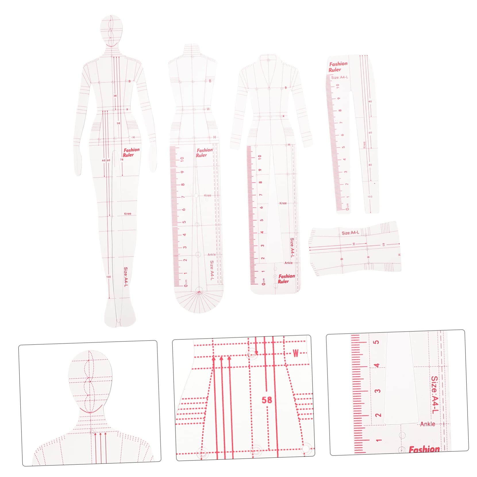 Tofficu 3juegos Plantilla De Dibujo De Moda Para Confección Conjunto De Reglas Curvas Francesas Para Medición De Ropa Herramienta De Diseño Para Principiantes y Profesionales