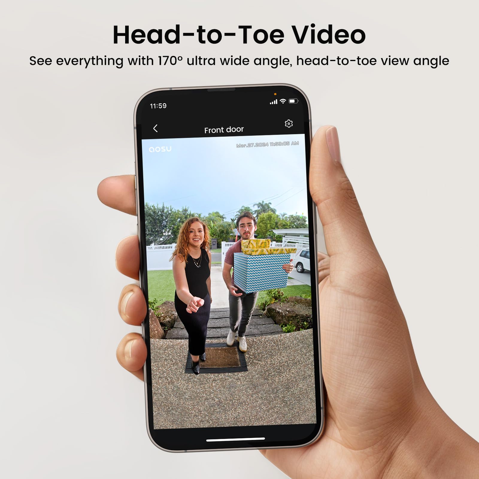 AOSU 2K WirelessCam Pro System + Doorbell Camera - Complete Home Security Kit