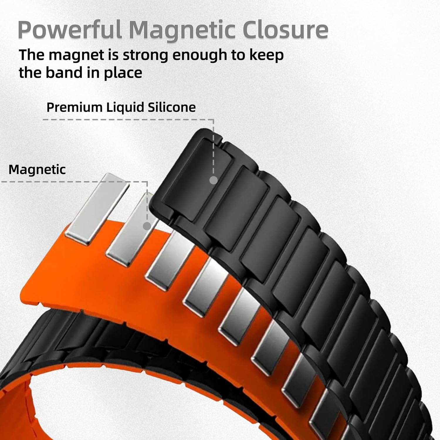 Silicone Watch Band Compatible with Google Pixel Watch 5 45mm, Soft Sport Magnetic Replacement Strap for Google Pixel Watch 4/3 45mm