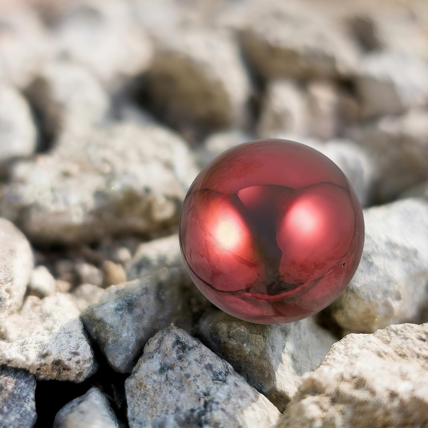 DULAI Stainless Steel Mirror Ball Garden Gazing Ball Hollow Mirror Globe Reflective Smooth Balls 13.5mm Polished Shiny Sphere for Garden Home Outdoor Decorations