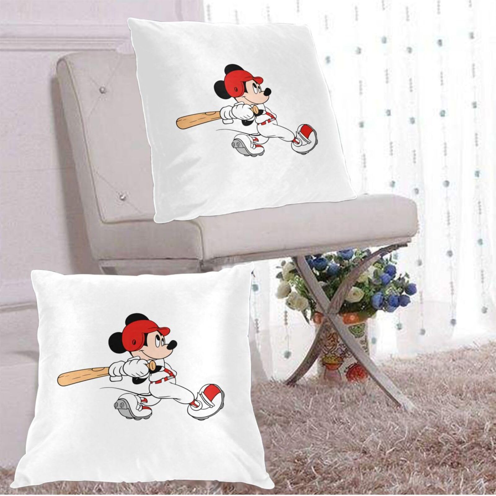 Amazon.co.jp: クッションカバー ミッキーマウス 枕カバー 2枚