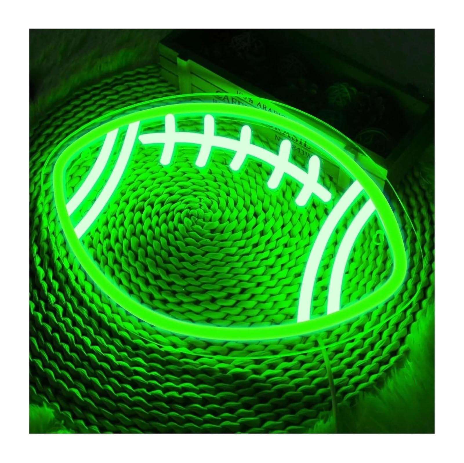 Generico Per insegne al neon Decorazione per feste Rugby per Forma di calcio LED(Verde)